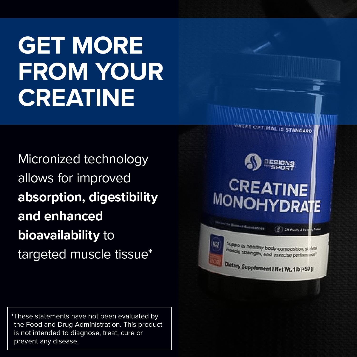 Designs for Sport Creatine Monohydrate Powder - NSF Certified for Sport Creatine Designs for Sport