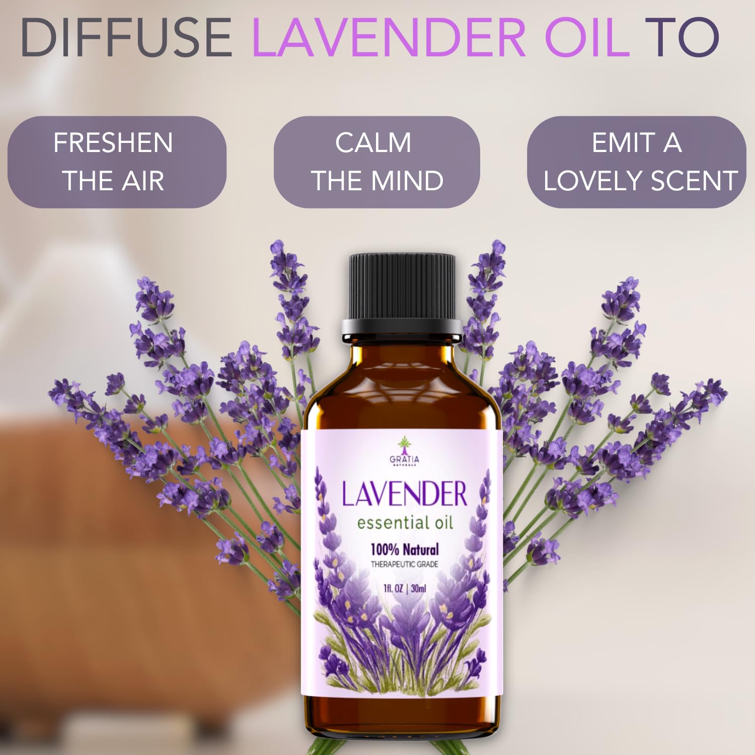 Gratia Naturals Lavender Essential Oil - 100% Pure and Natural … GRATIA NATURALS
