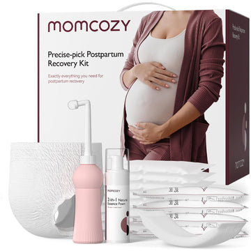 Momcozy Postpartum Recovery Essentials Kit, 19 PCS Labor Delivery Mom Care Set, Self-Absorbent