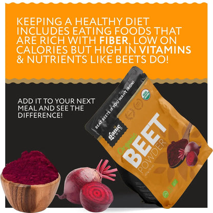 Ganic Food Organic Beetroot Powder, 16 Ounces