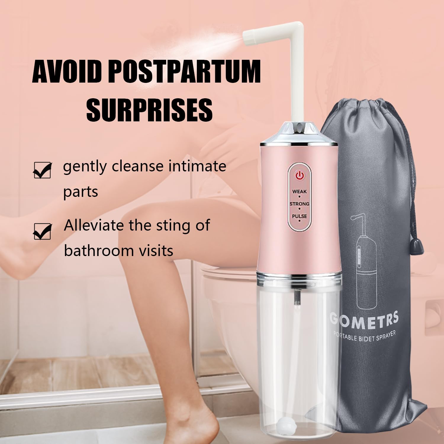 Electric Portable Bidet -Mobile Toilet Shower-Butt Shower Replacing Wet Wipes - for Travel GOMETRS