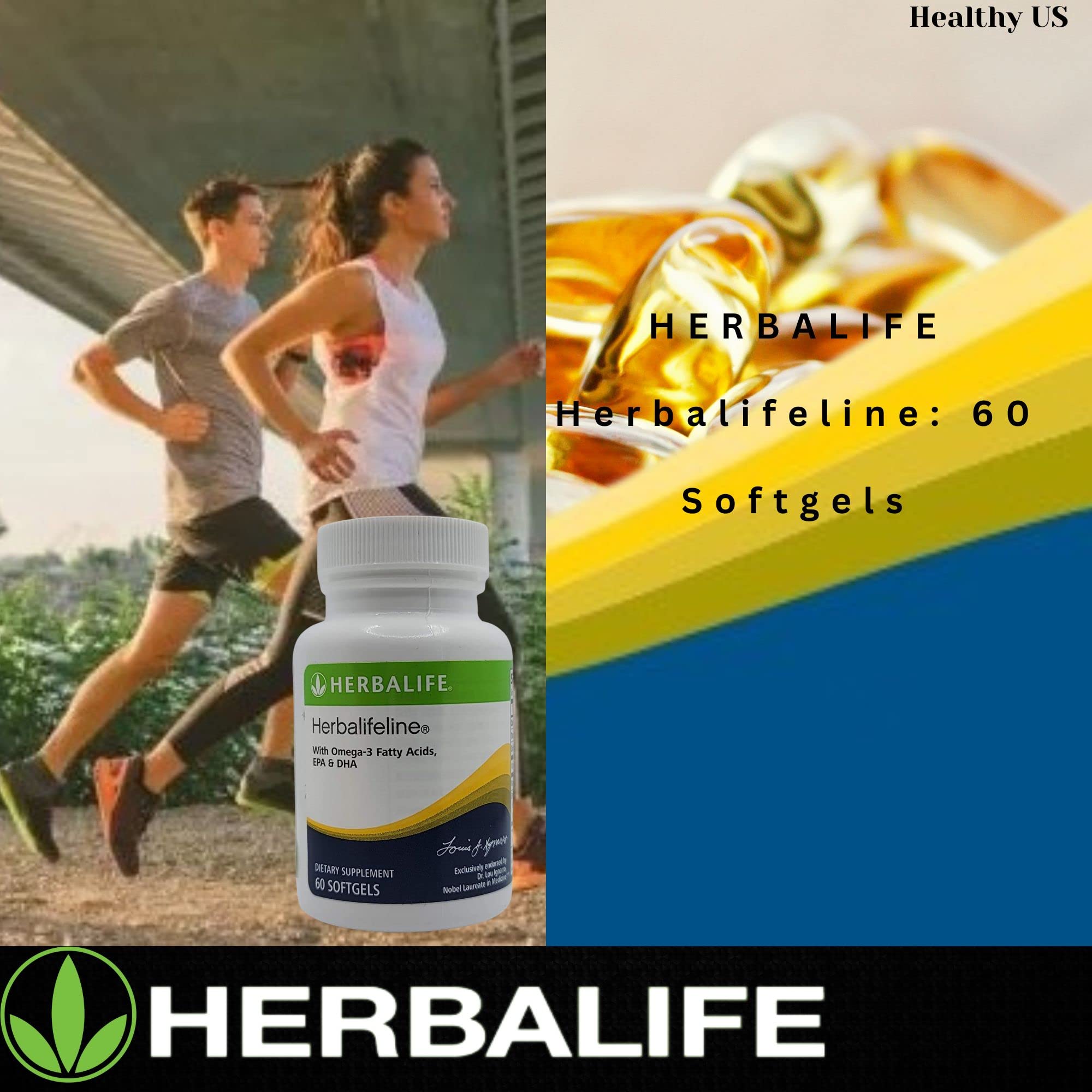 Herbalife Herbalifeline: 60 Softgels with Vitamin E, Marine Lipid Complex, Omega-3 Fatty Herbalife