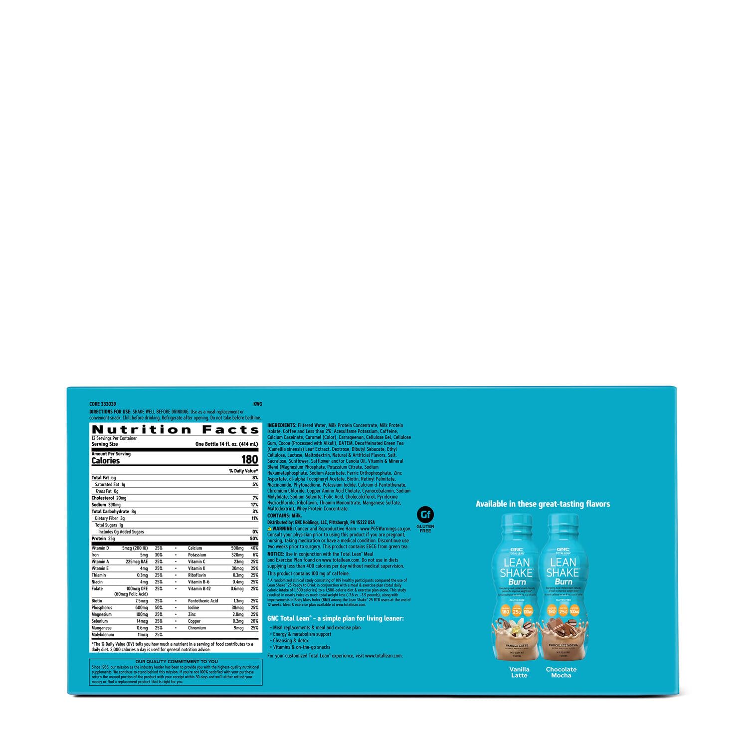 GNC Total Lean Lean Shake Burn - Chocolate Mocha GNC