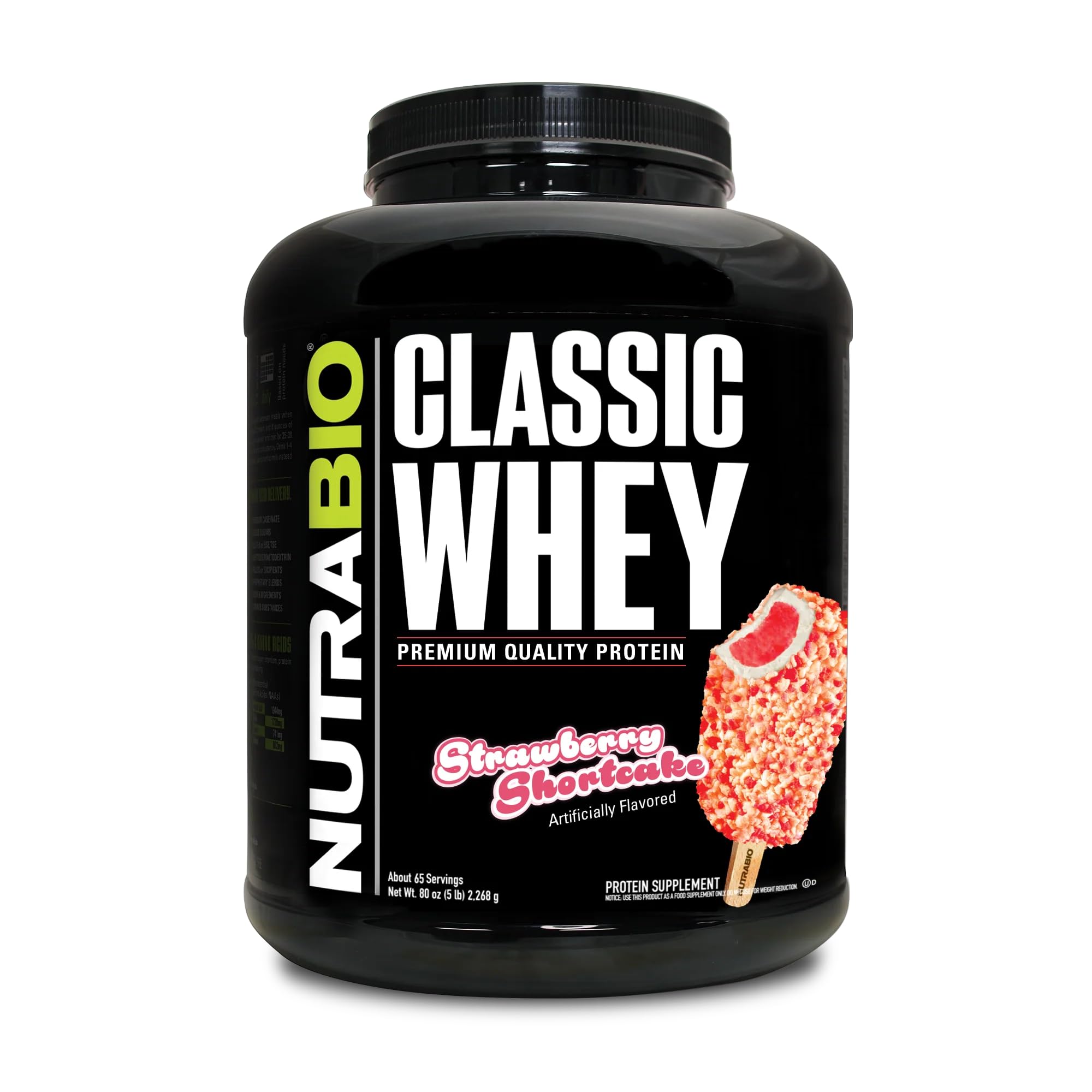 NutraBio Classic Whey Protein Powder - No Fillers, Artificial Colors, Preservatives 
