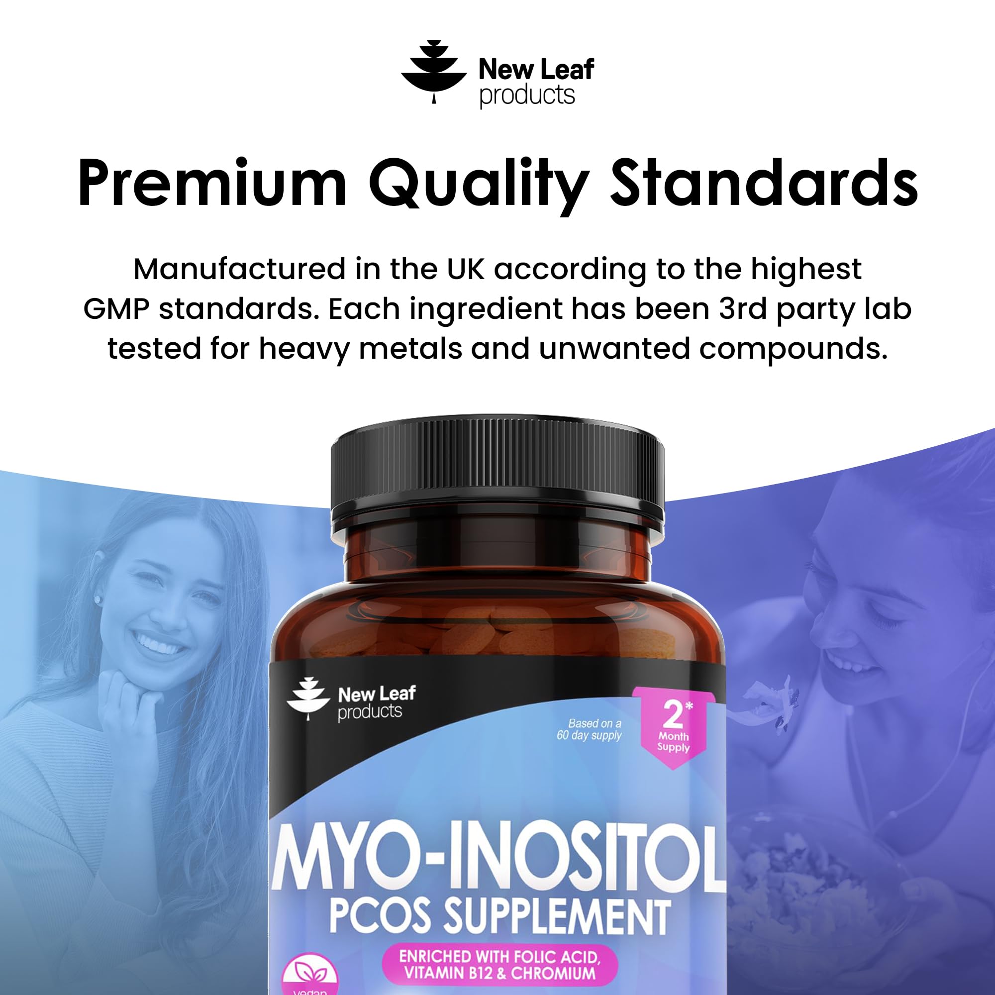 Myo-Inositol PCOS Supplement - Myo Inositol Tablets PCOS Supplement Enriched NEW LEAF PRODUCTS