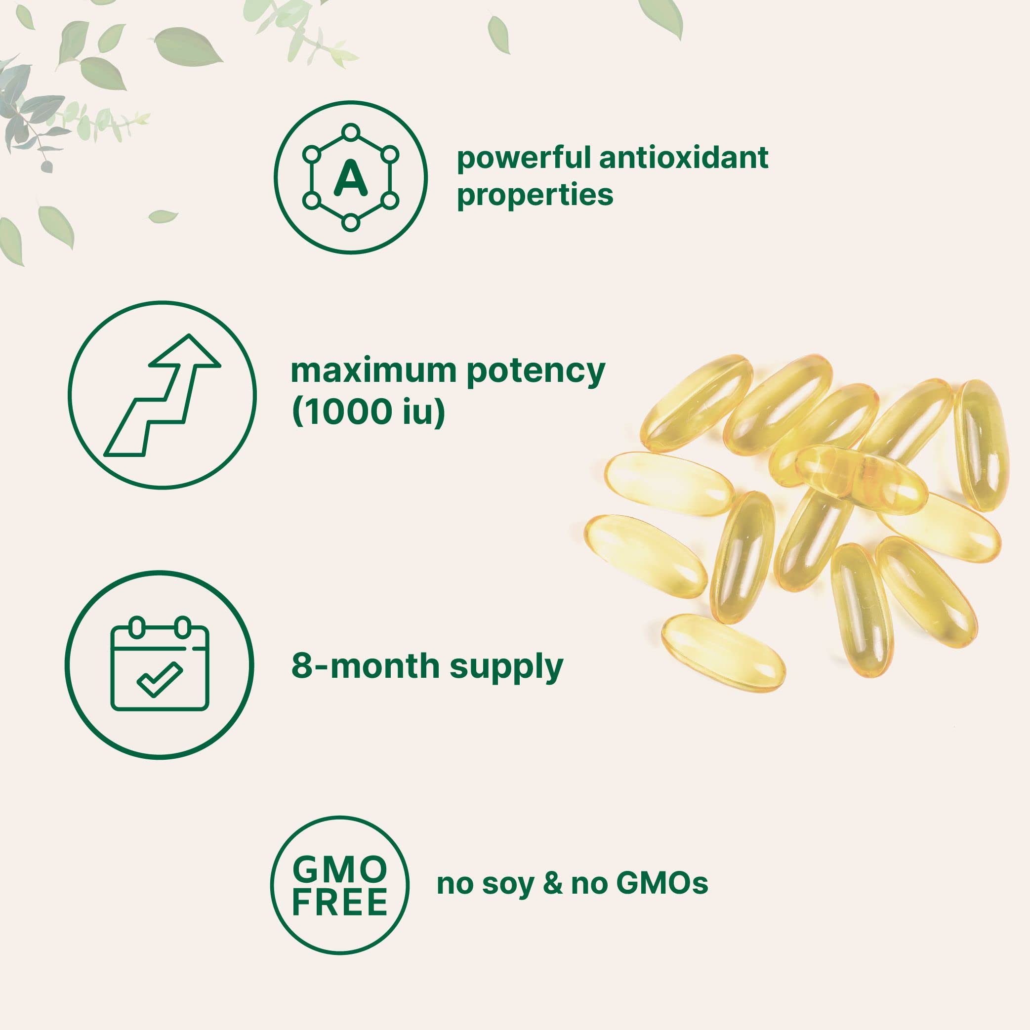 Micro Ingredients Vitamin E 1000 IU, 240 Softgels | Pure Vitamin E Oil Pills Micro Ingredients