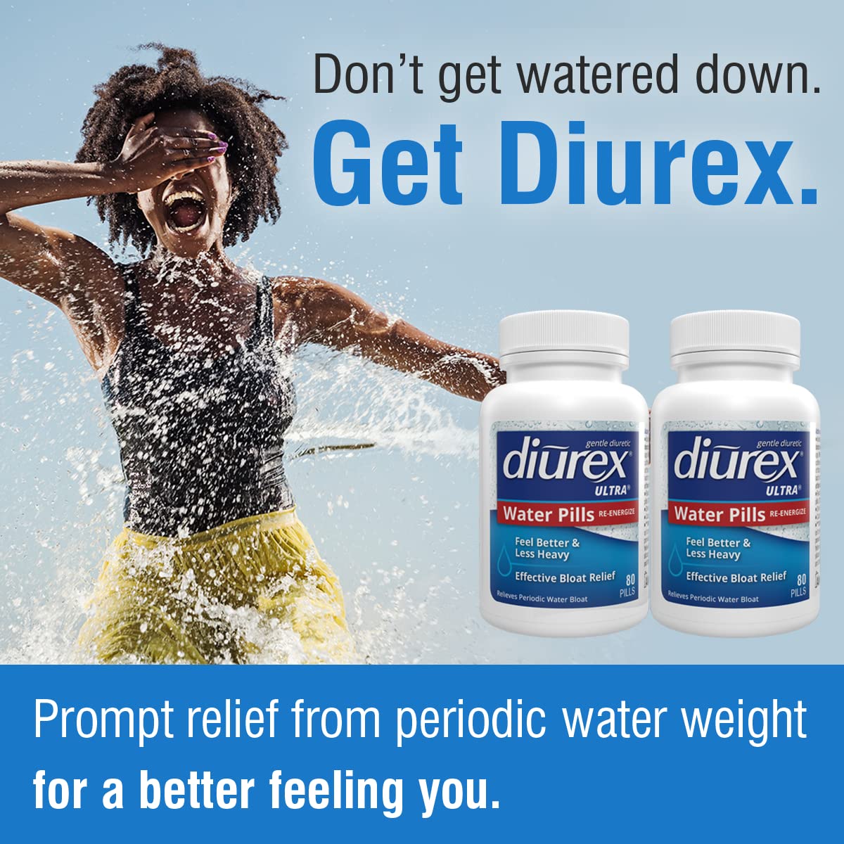 Diurex Ultra Re-Energizing Water Pills - Relieve Water Bloat - Feel Better Less Heavy Diurex