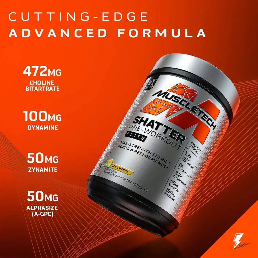 Pre Workout for Men & Women | MuscleTech Shatter Elite Pre-Workout | Preworkout Energy MuscleTech