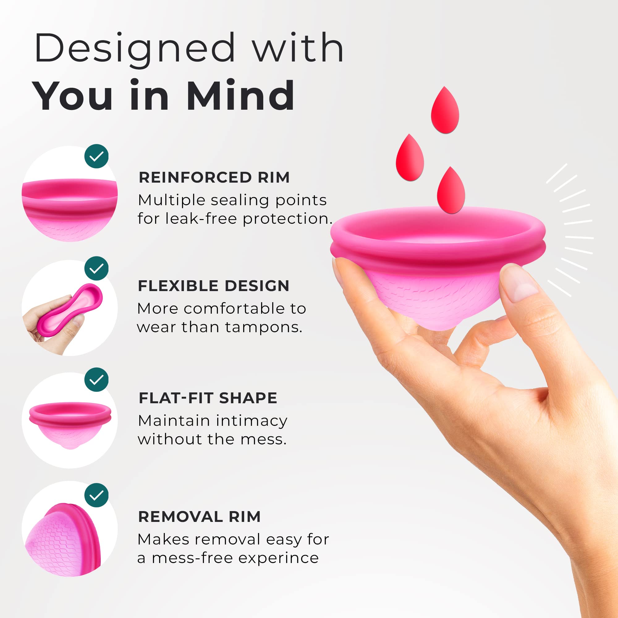 Ecoblossom Reusable Menstrual Disc - Large Menstrual Cup - Soft Period Disc for Women Designed EcoBlossom