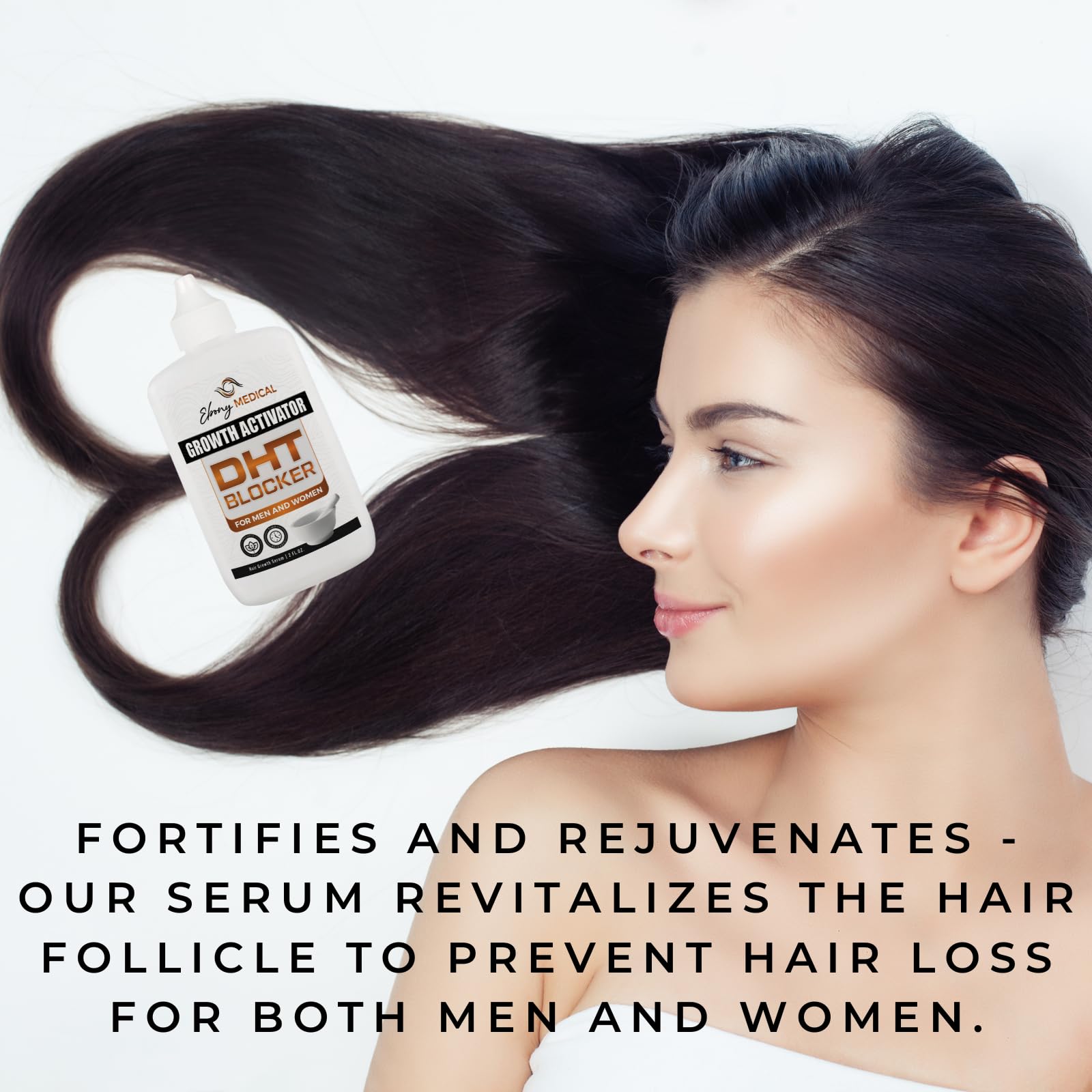 Ebony Medicals DHT Blocker Hair Growth Serum - Hair Loss Supplement, Supports Natural Regrowth Natural Curves