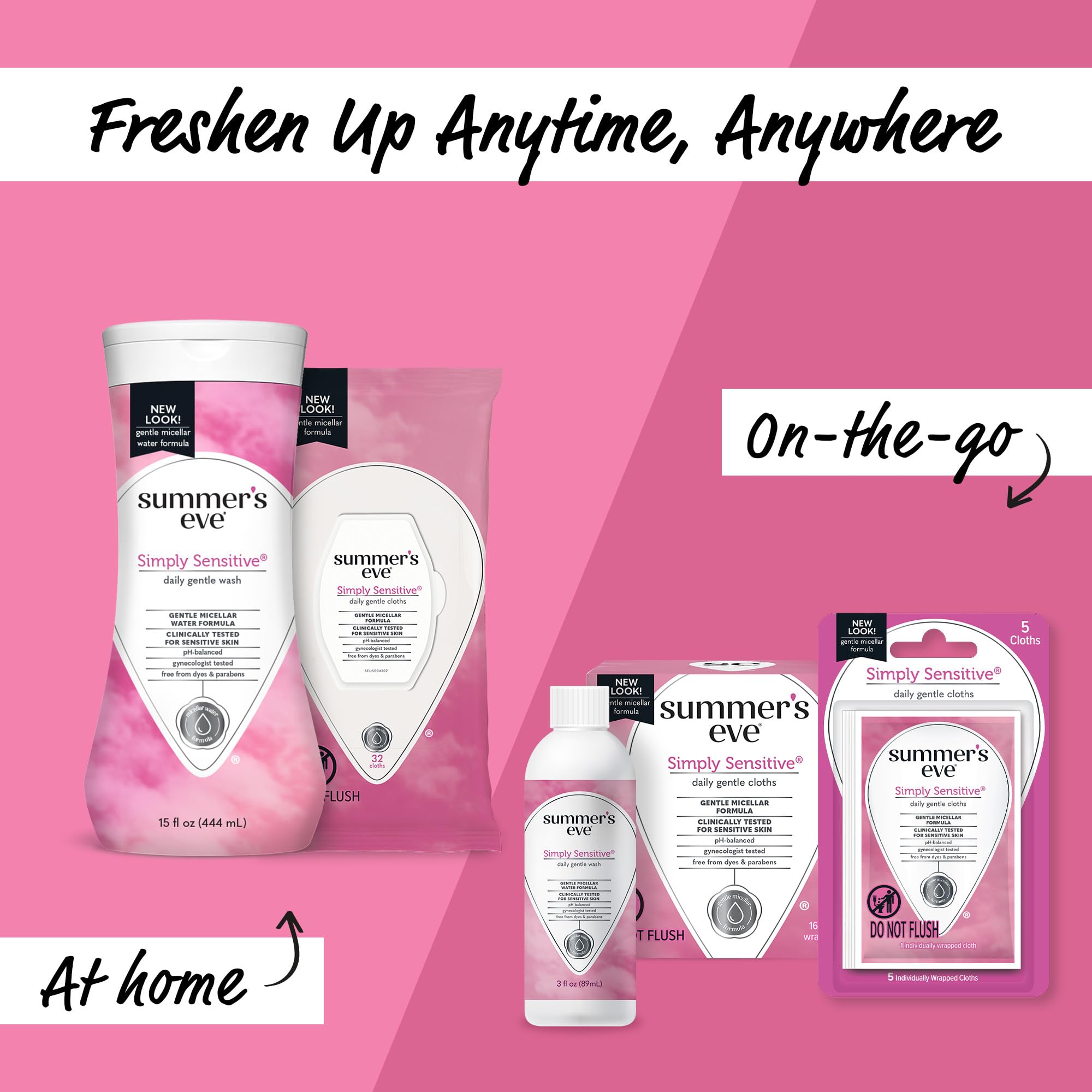 Summer's Eve Simply Sensitive Daily Gentle All Over Feminine Body Wash, Removes Odor Summer's Eve