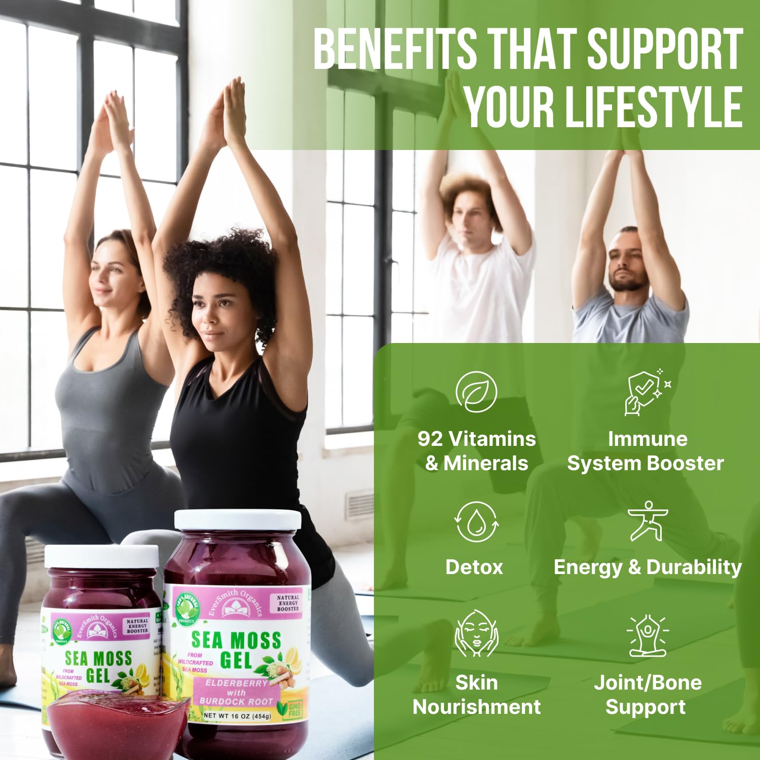 EverSmith Organics - Wildcrafted Irish Sea Moss Gel | Made in USA | Rich in Vitamins EverSmith Organics