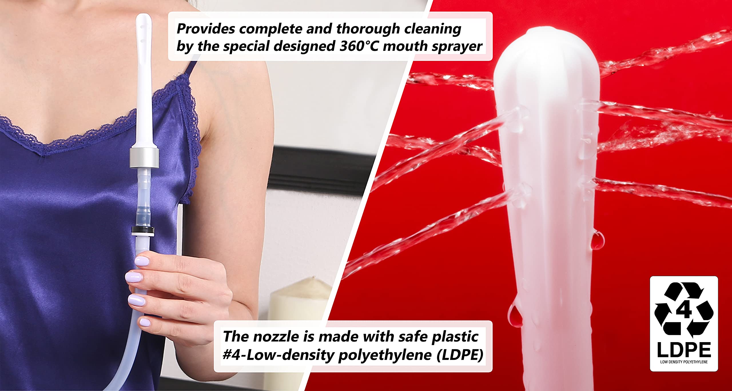 RVDKBULB Natural Vaginal Cleansing System with 3 One-Way Valves - Vaginal Douche for Women RVDKBULB