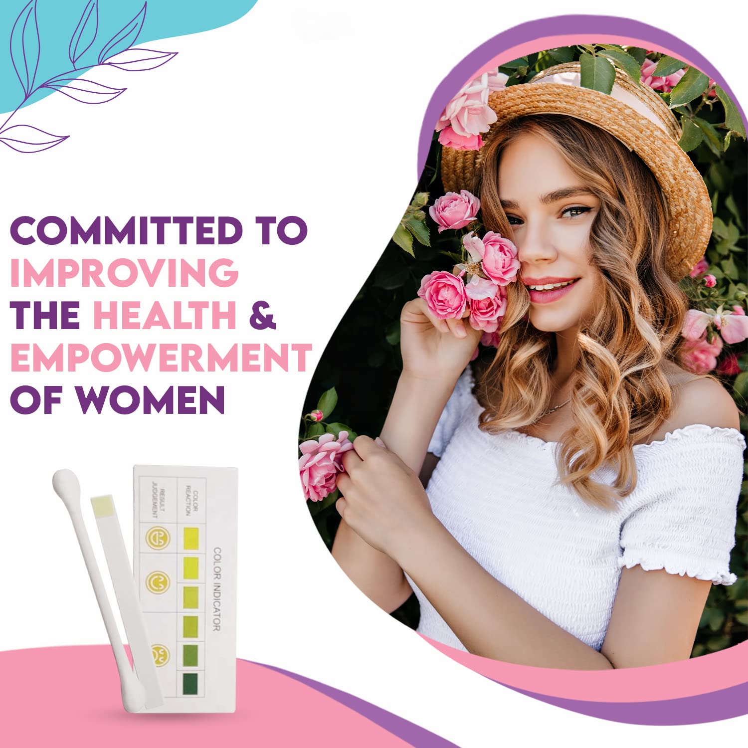 EcoBlossom Vaginal pH Test Strips for Women - Check pH Balance - Monitor Bacterial Vaginosis EcoBlossom