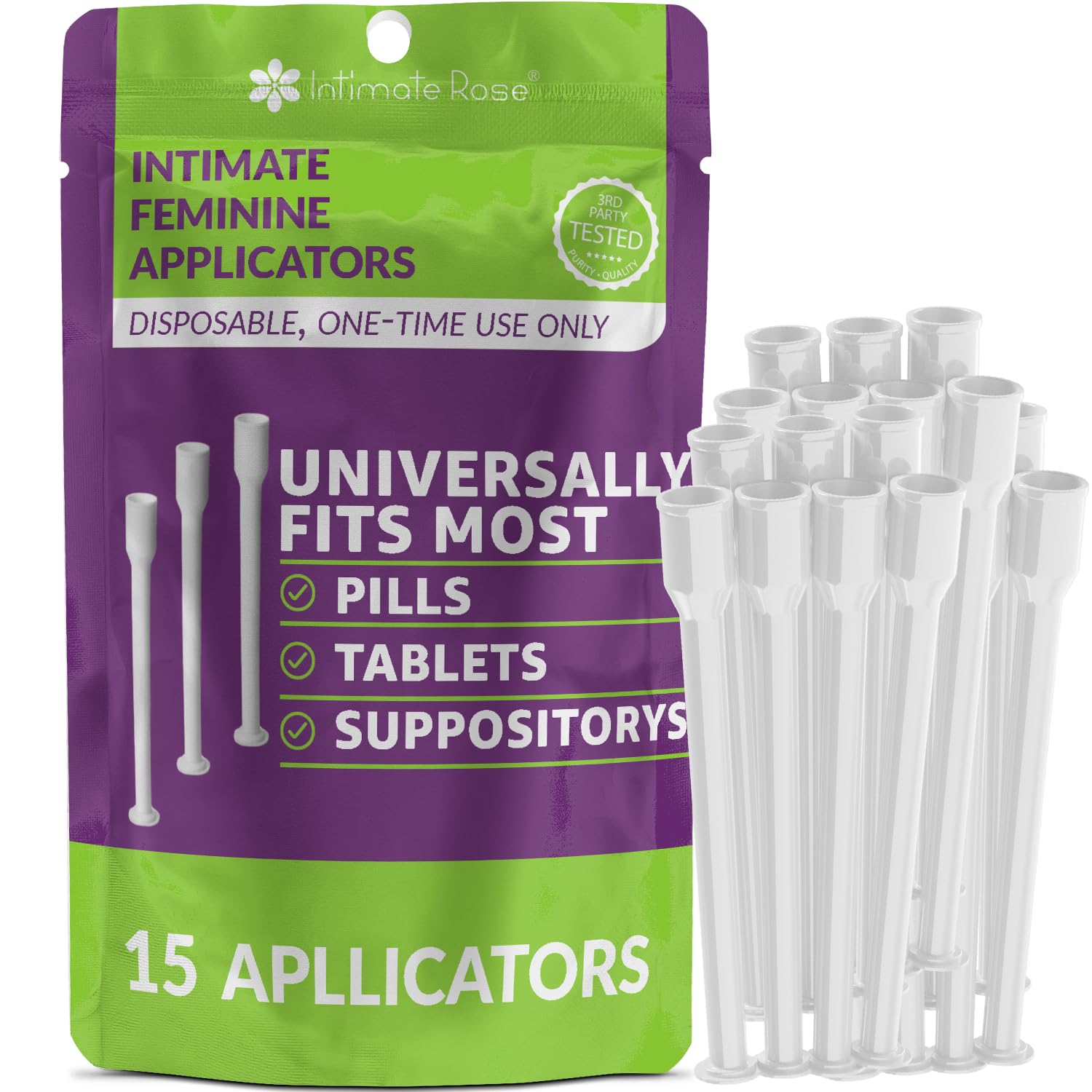 Save 10% on Boric Acid Vaginal Suppositories - 30 Count (600mg) + 7 Applicators and 15 Additional Intimate Rose