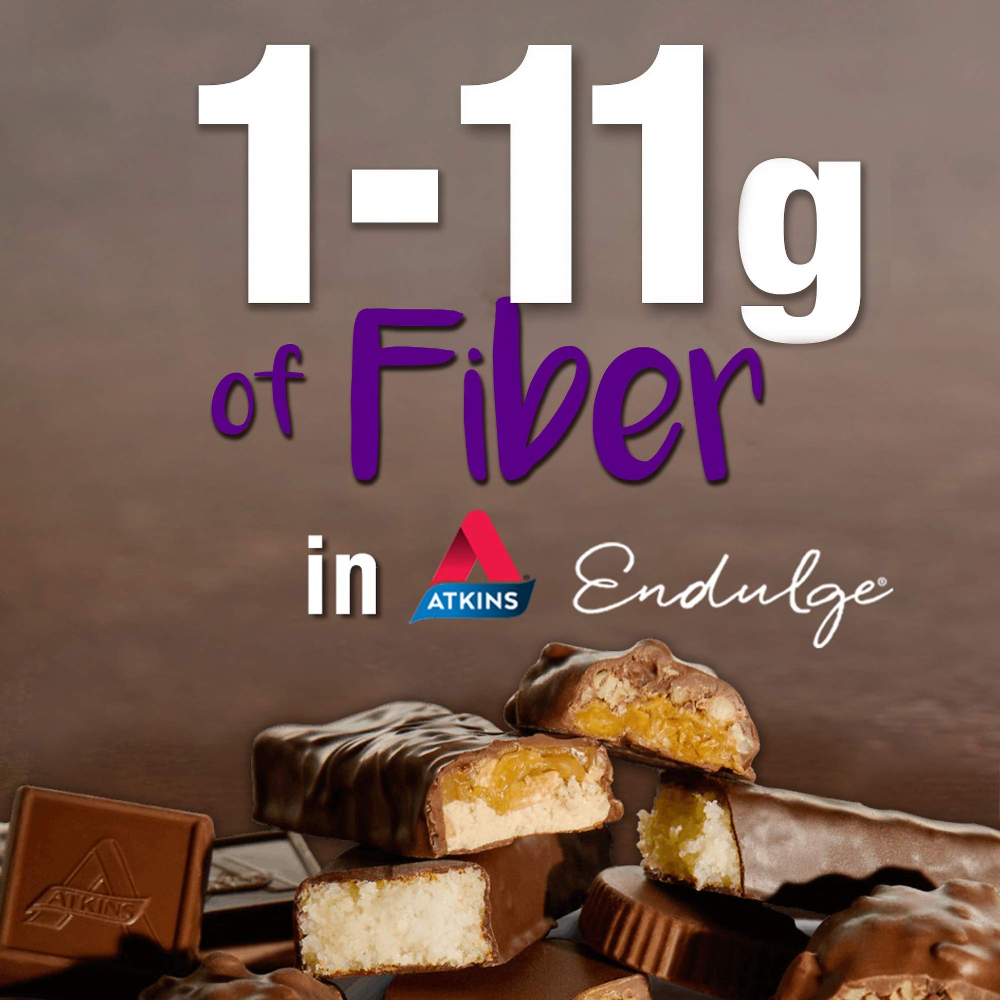 Atkins Peanut Caramel Cluster Bar, Dessert Favorite, High in Fiber, 3g Net Carb, 1g Sugar Atkins