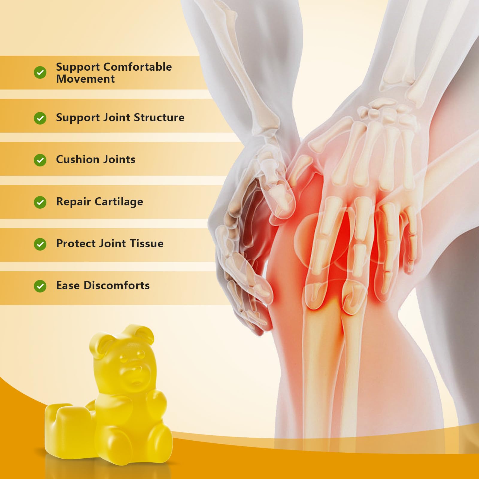 Sugar Free Glucosamine Chondroitin Gummies, Extra Strength 1500mg Glucosamine UPNEUTRI