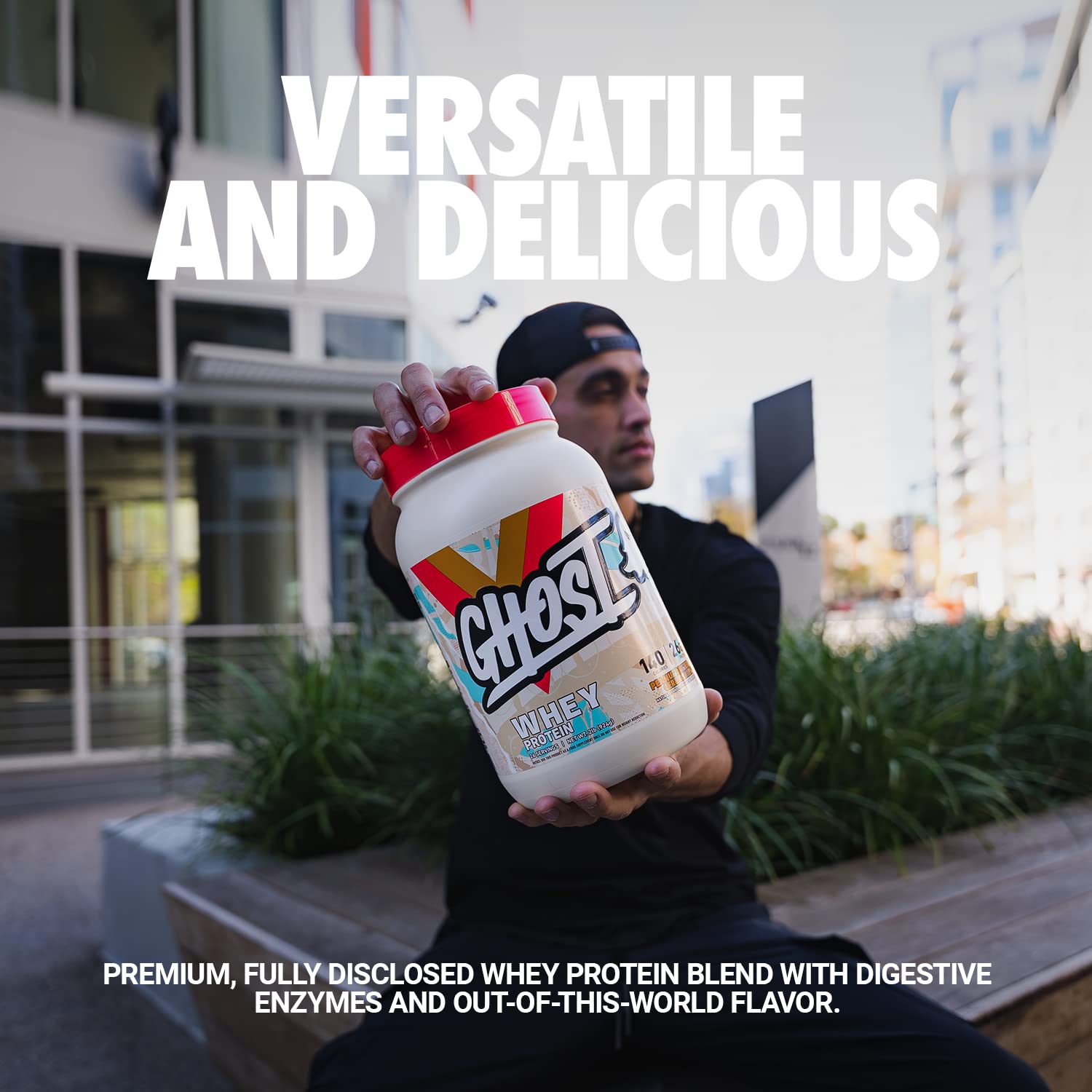 GHOST Whey Protein Powder, Peanut Butter Cereal Milk - 2LB Tub, 26G of Protein GHOST