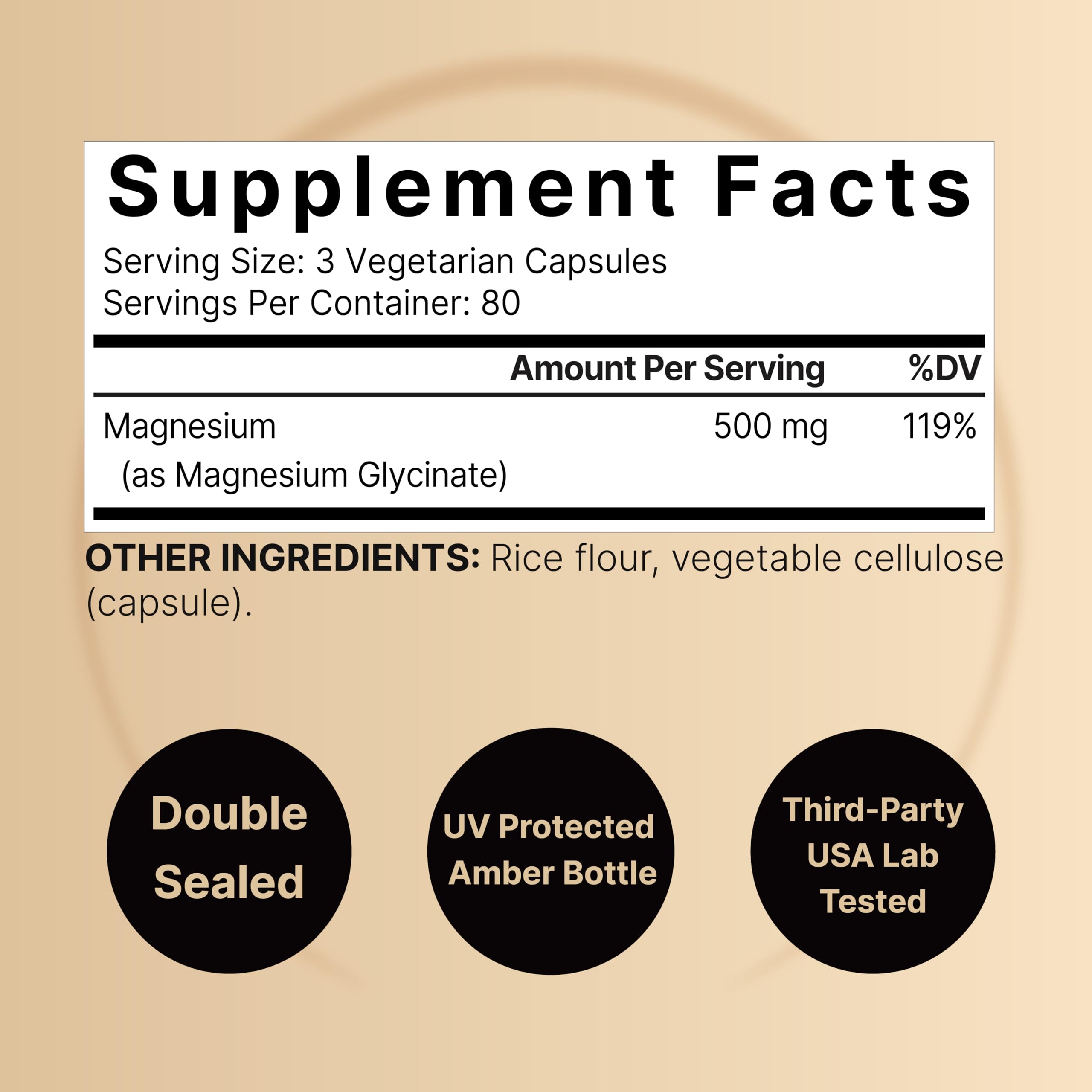 NatureBell Magnesium Glycinate 500mg Per Serving | 240 Veggie Capsule, 100% Chelated NatureBell