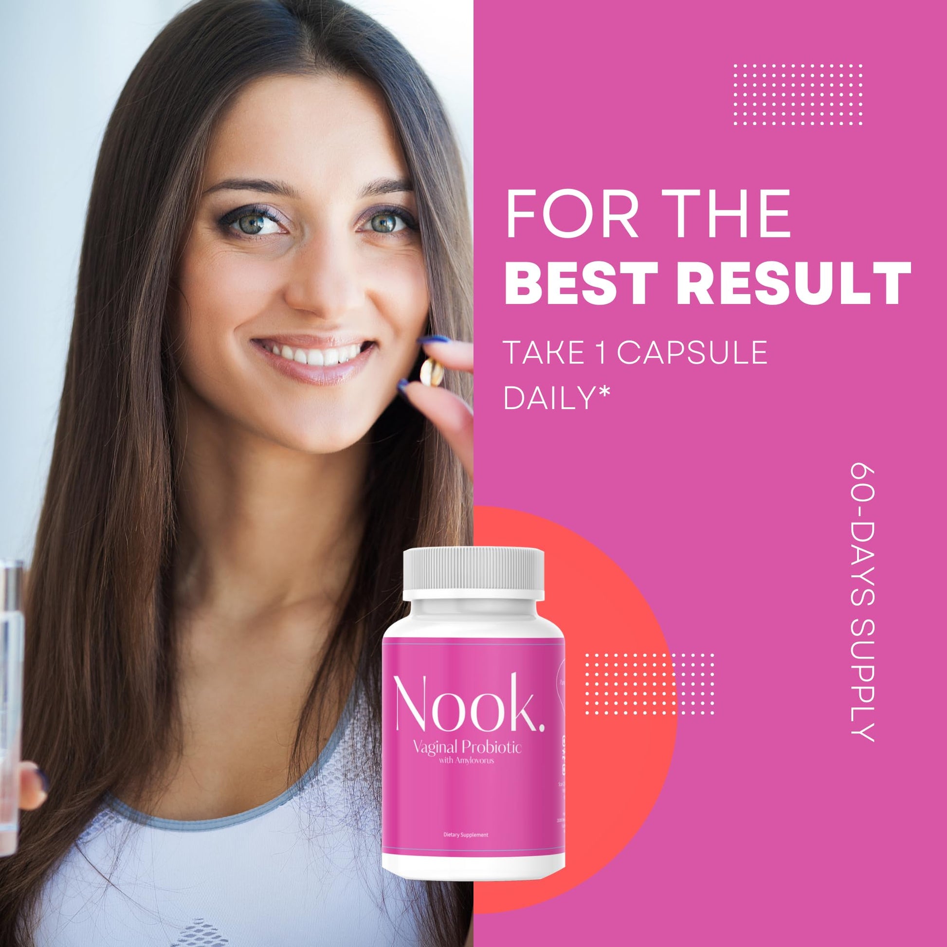 Nook Vaginal Probiotics for Women - pH Balance & Odor Control Feminine Health Supplements Nook