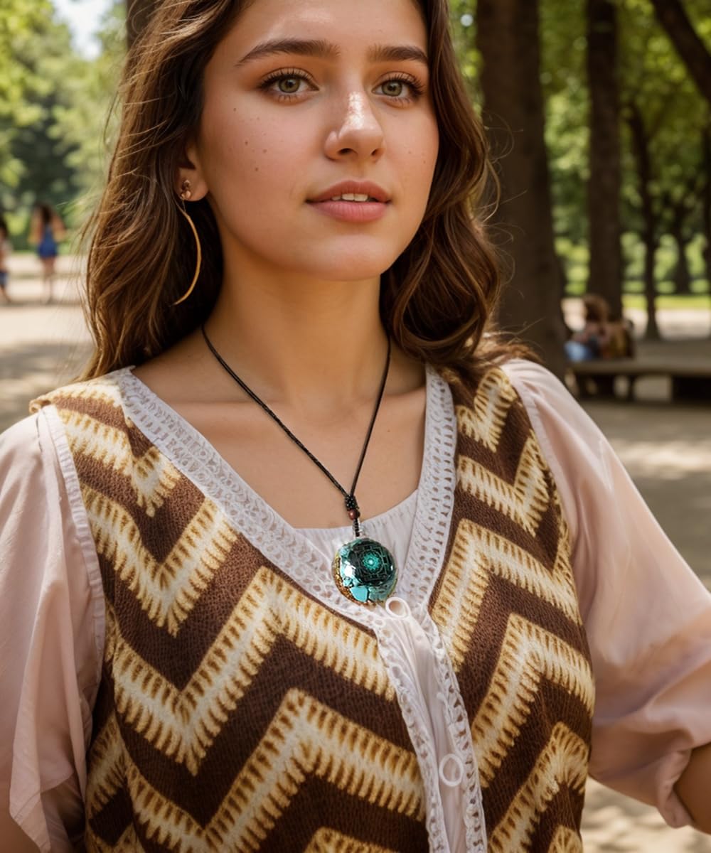 Day Day Up Turquoise Orgonite Pendant Healing Crystal jewelry Orgone Yoga Necklace Reiki Spiritual Day Day Up