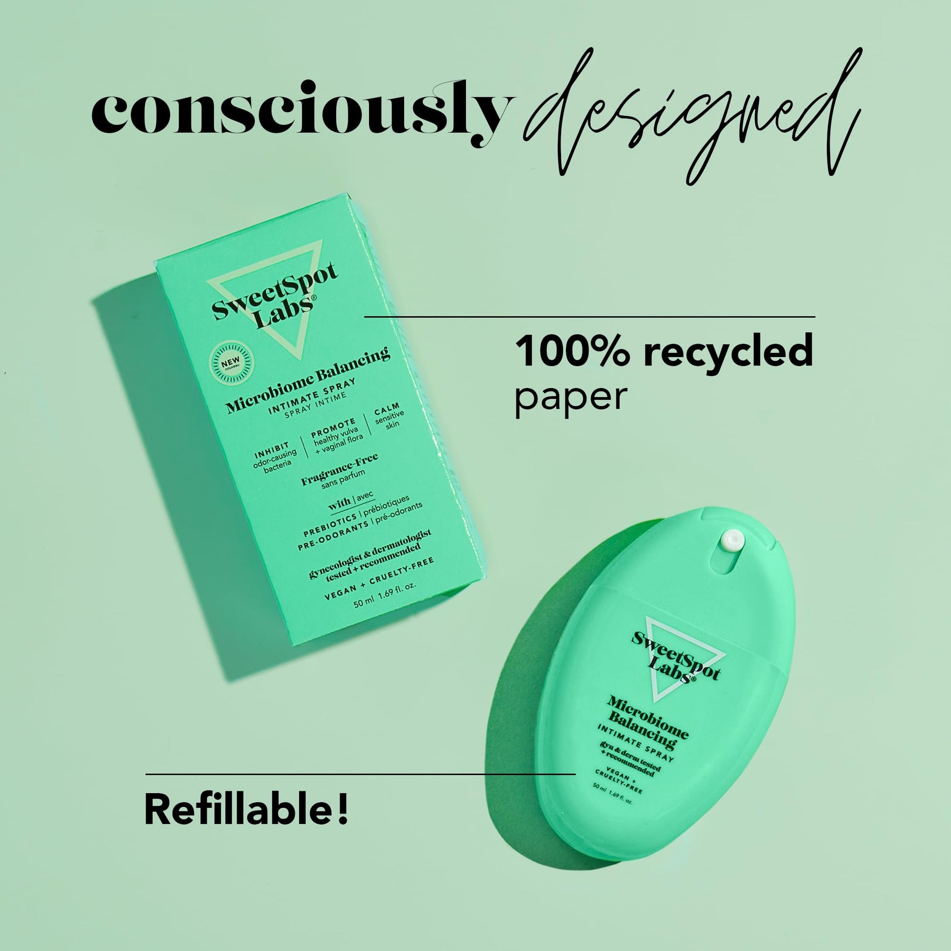 SweetSpot Labs Microbiome Balancing Feminine Spray, Deodorant Spray for External Vaginal Odor & pH SweetSpot Labs