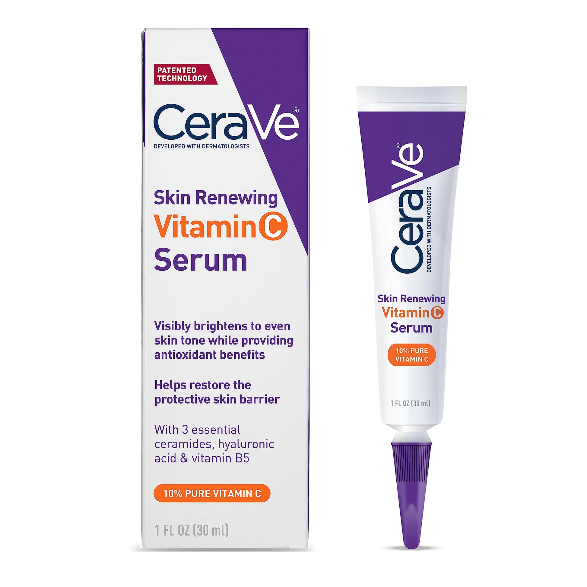 CeraVe Vitamin C Serum with Hyaluronic Acid | Skin Brightening Serum for Face 