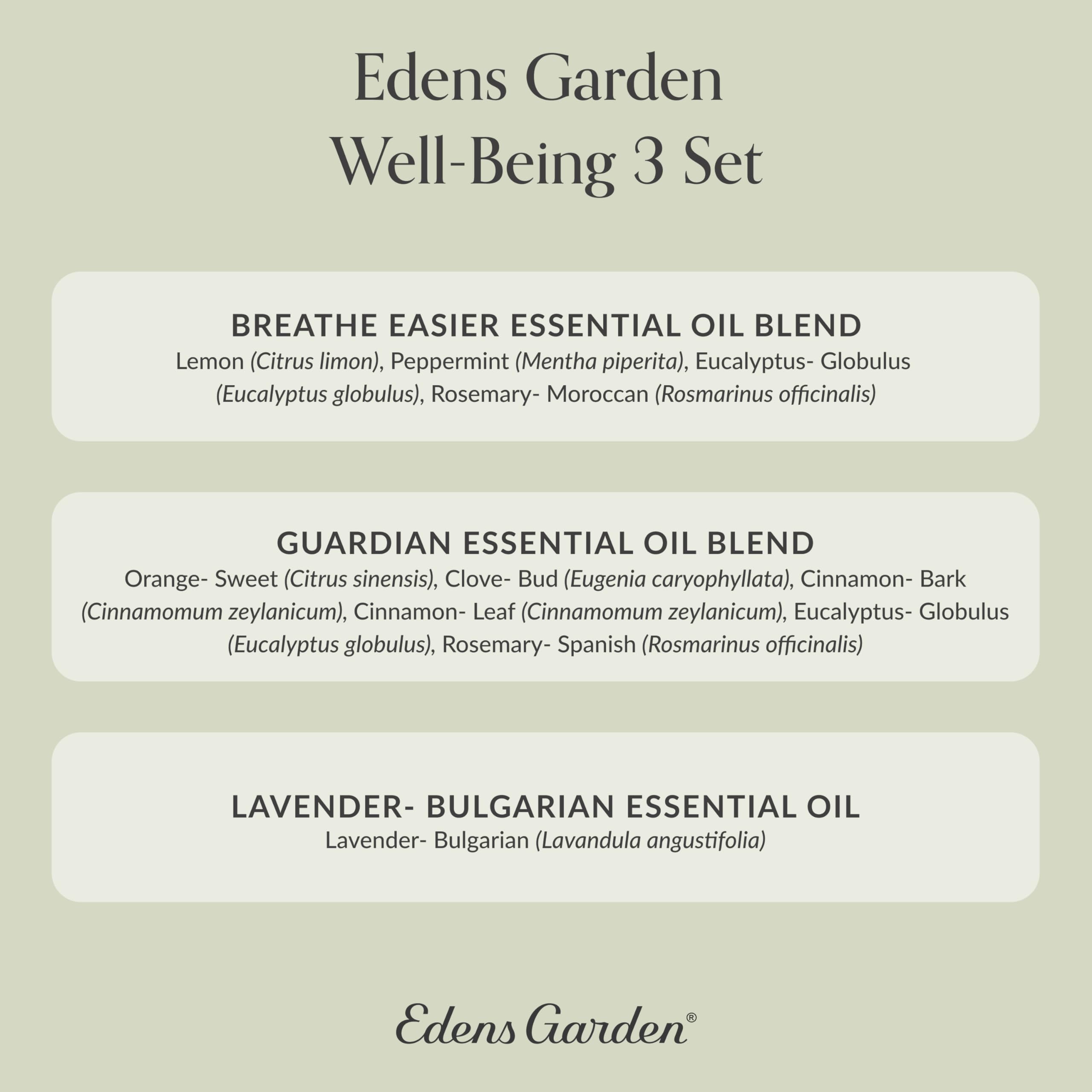 Edens Garden Essential Oil Well-Being Set, 3 Pure Essential Oils for Diffusers for Home Edens Garden