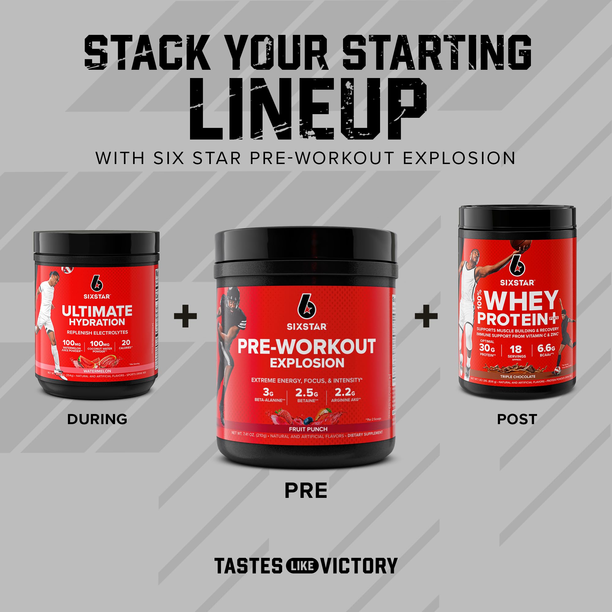 Six Star Pre Workout, PreWorkout Explosion, Pre Workout Powder for Men & Women Six Star