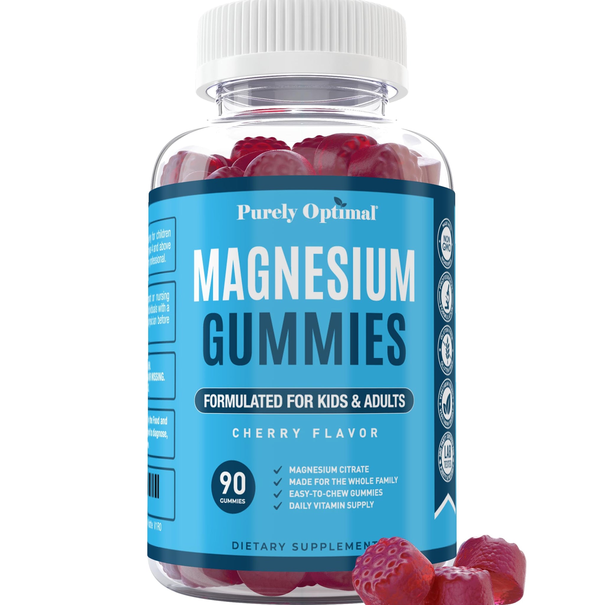 Premium Magnesium Gummies Kids & Adults - Magnesium Citrate for Digestion Support