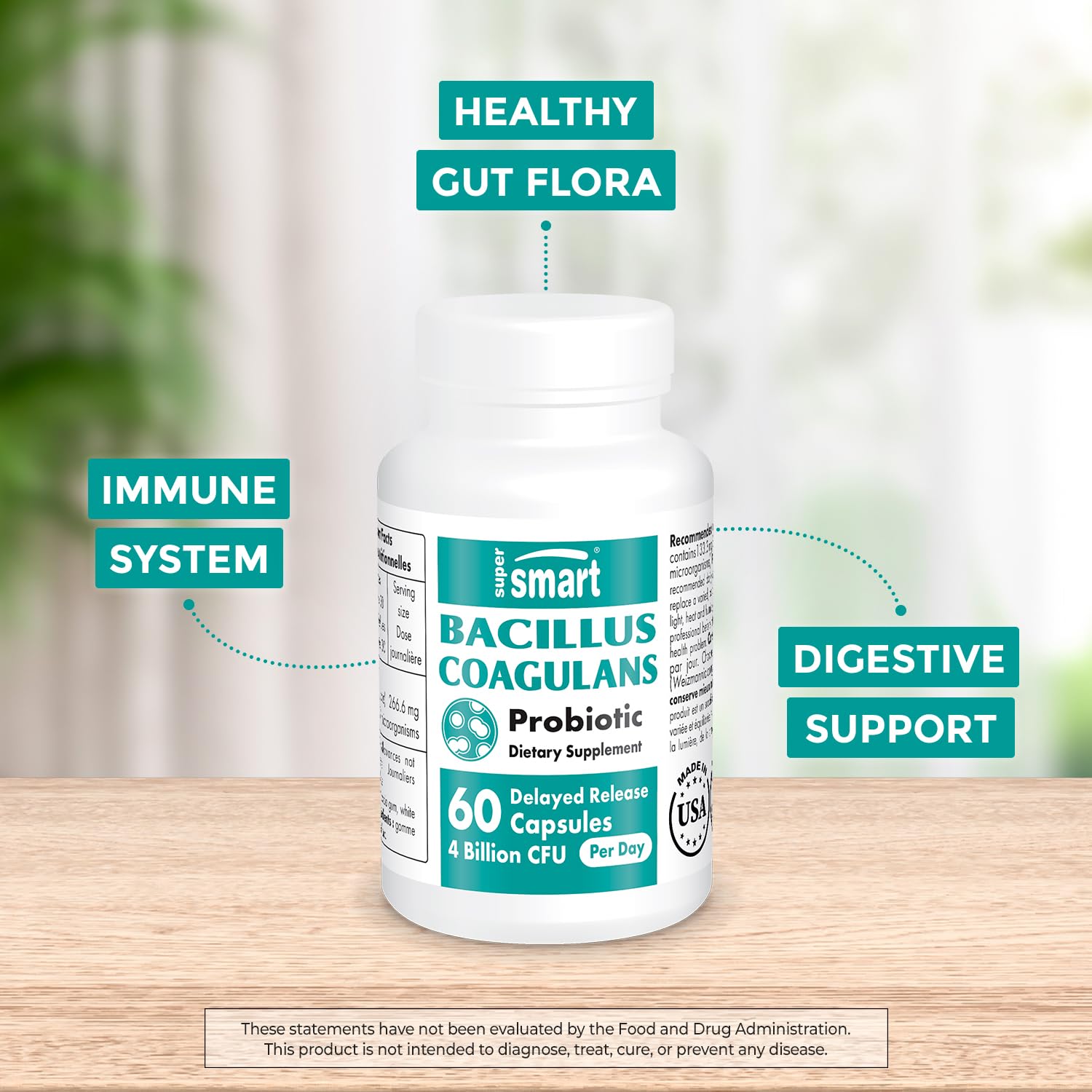 Supersmart - Bacillus Coagulans Probiotic 4 Billion CFU per Day (High Absorption) Supersmart