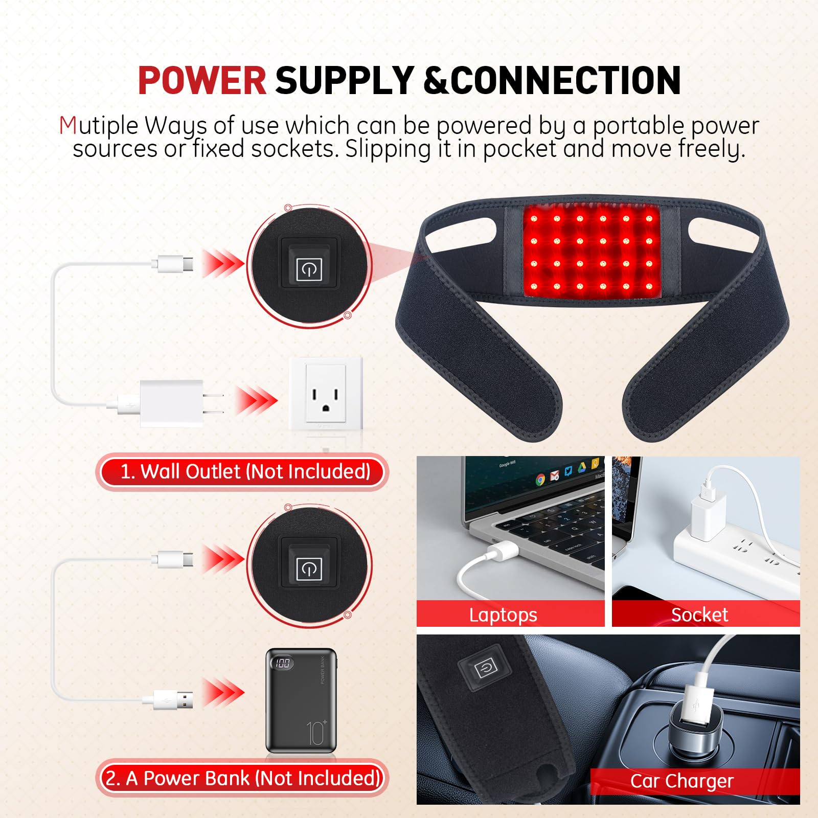 Rikimxin Red Light Therapy for Neck, 660nm Red Light and 850nm Near Infrared Light Therapy Pad Rikimxin
