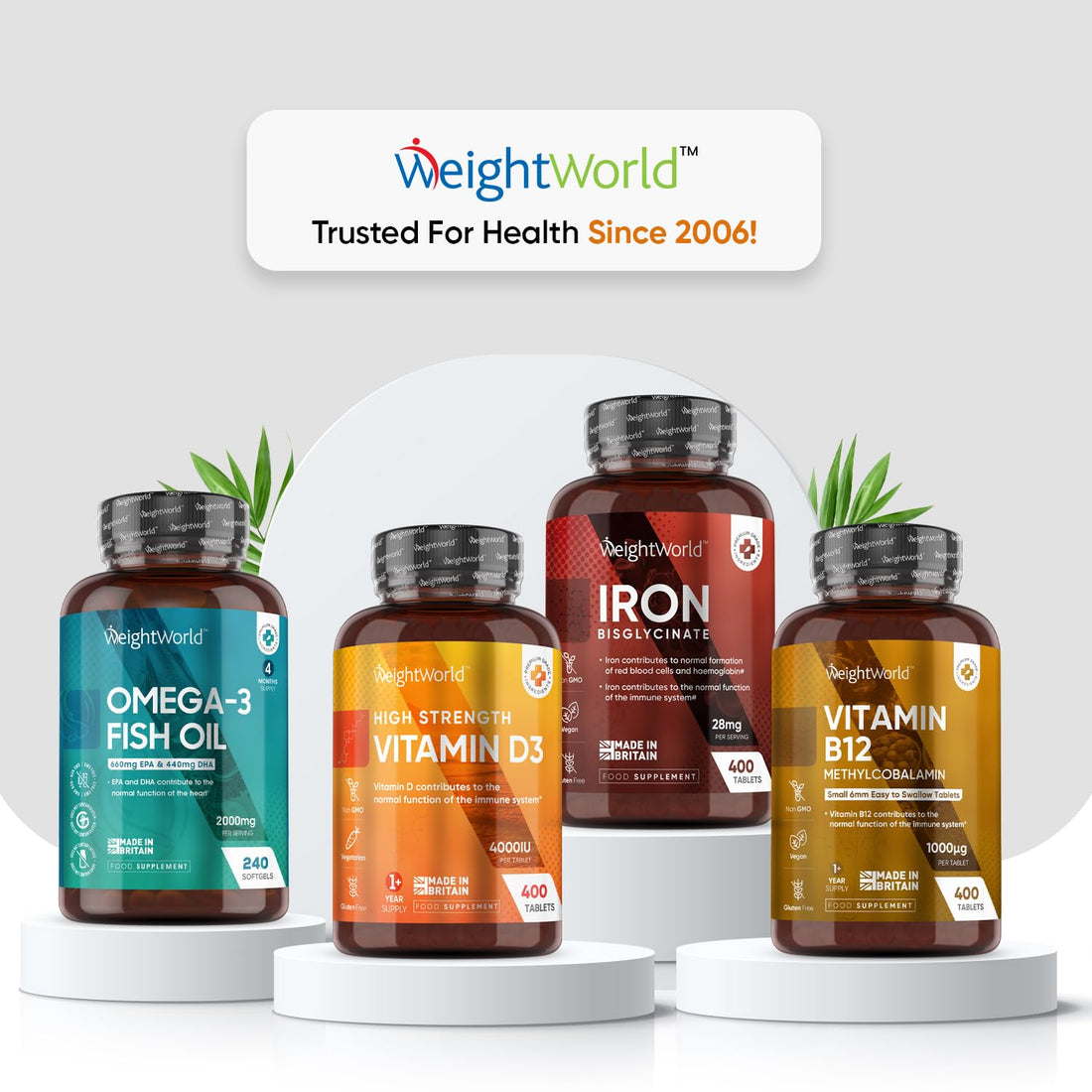 Vitamin D3 4000 IU – 400 High Strength Vitamin D Tablets (1+ Year Supply) – Vegetarian 