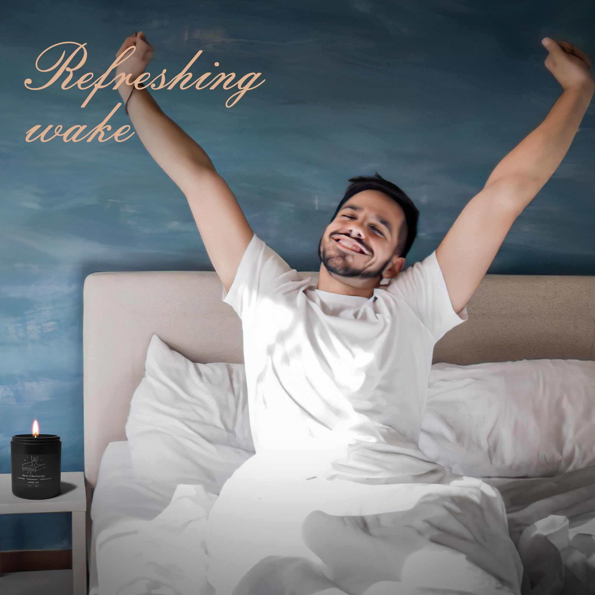 TRINIDa Large Sleep Scented Candles, Black Jar Natural Soy Candles for Home Scented, Candle Gift TRINIDa