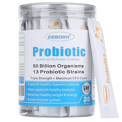 ZEBORA Probiotics for Women, Men and Kids, Prebiotics and Probiotics Powder 
