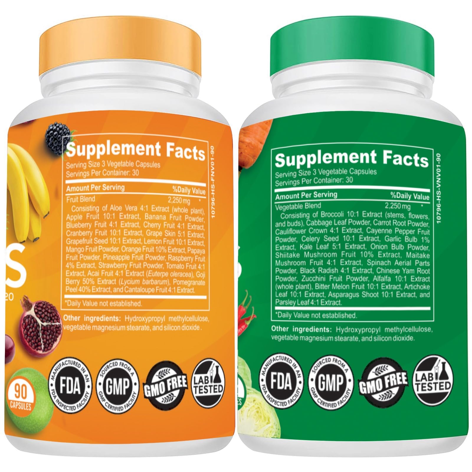 The Vitamin Kitchen Fruit and Veggie Supplements-90 Fruits, 90 Veggies Capsules The Vitamin Kitchen