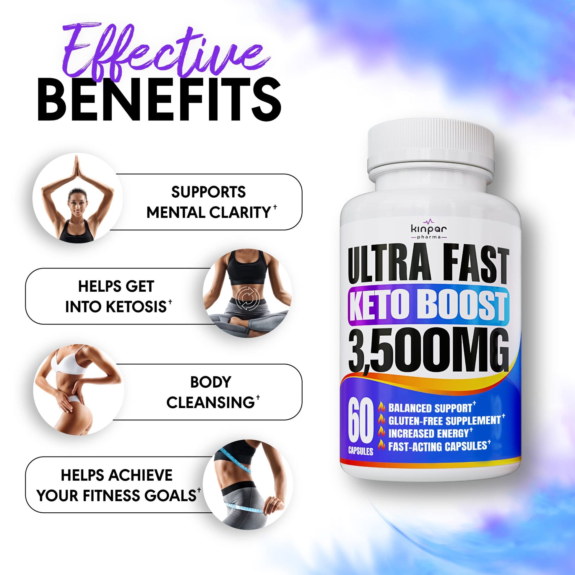 Complete Keto Pills - Keto Fast Exogenous Ketones Supplement for Improved Focus and Stamina Kinpar Pharma