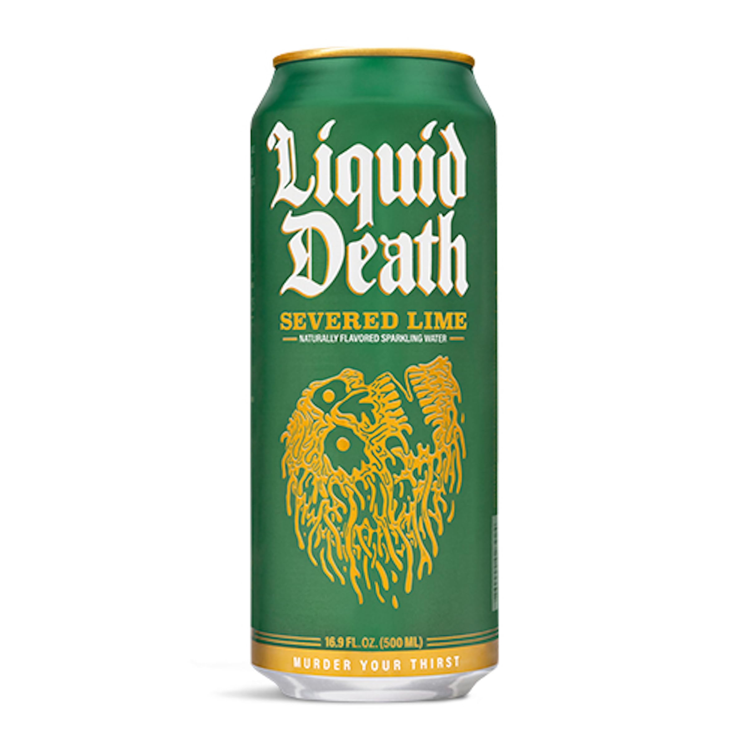 Liquid Death Flavored Sparkling Water with Agave, Severed Lime, 16.9 oz Tallboys (12-Pack) Liquid Death