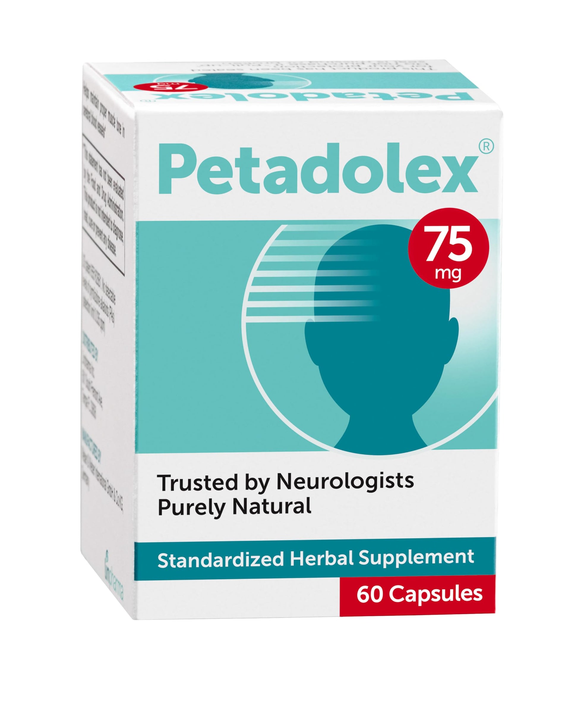 Petadolex - Migraine Relief - Patented Butterbur Root Extract, 75mg PA-Free Butterbur Extract Petadolex