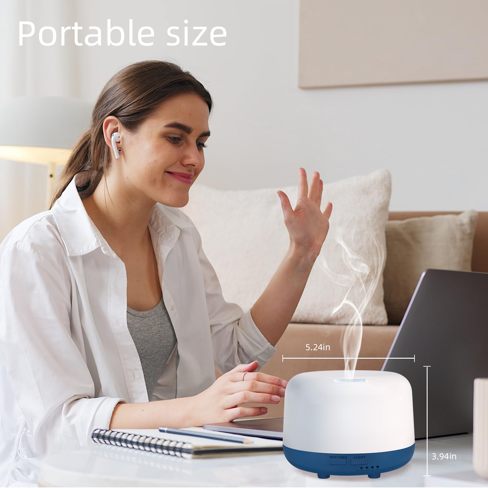 Marchred 300ML Essential Oil Diffuser with Remote Control, 7 LED Color Changing Light Marchred