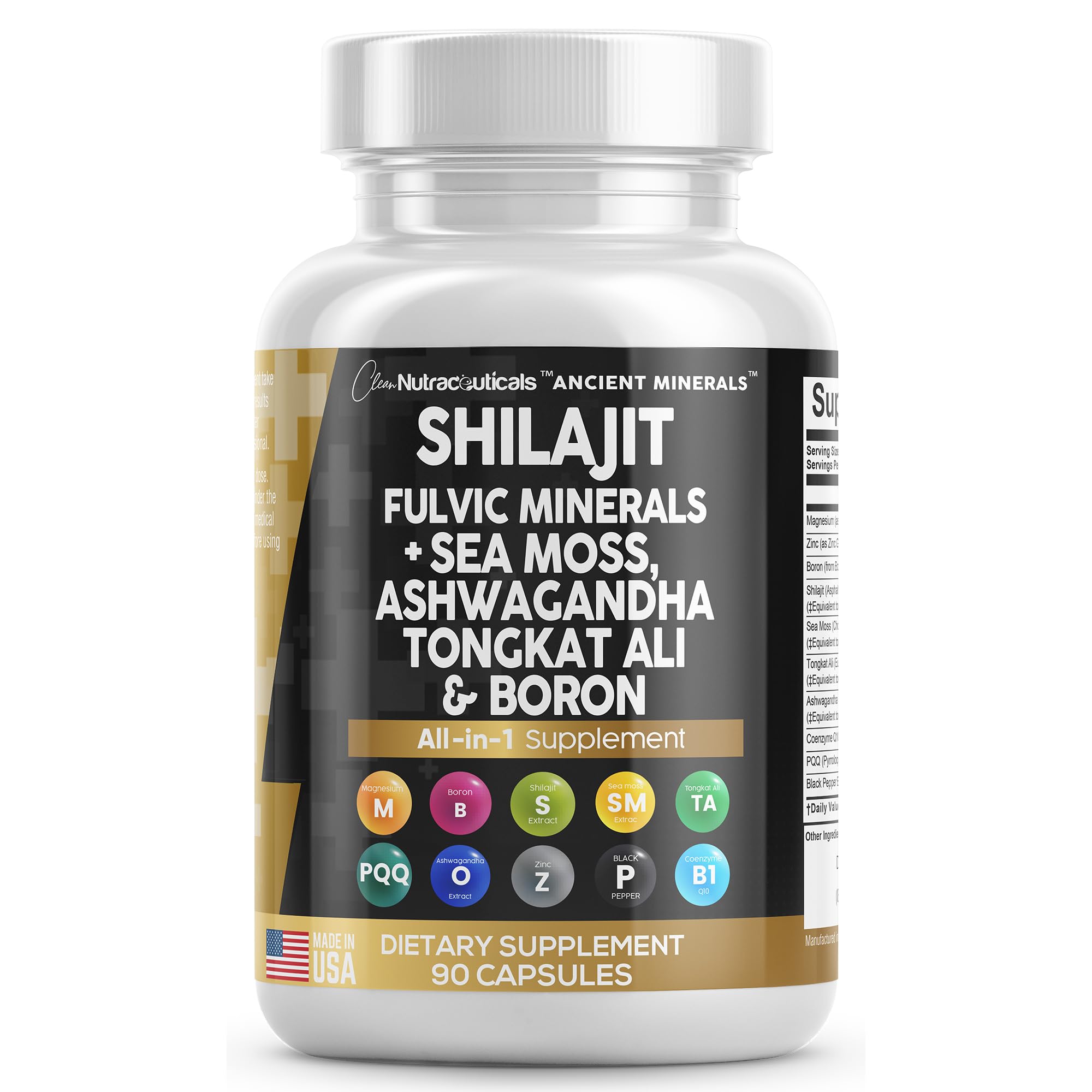 Pure Shilajit Supplement 10,000mg Himalayan w Sea Moss 6000mg