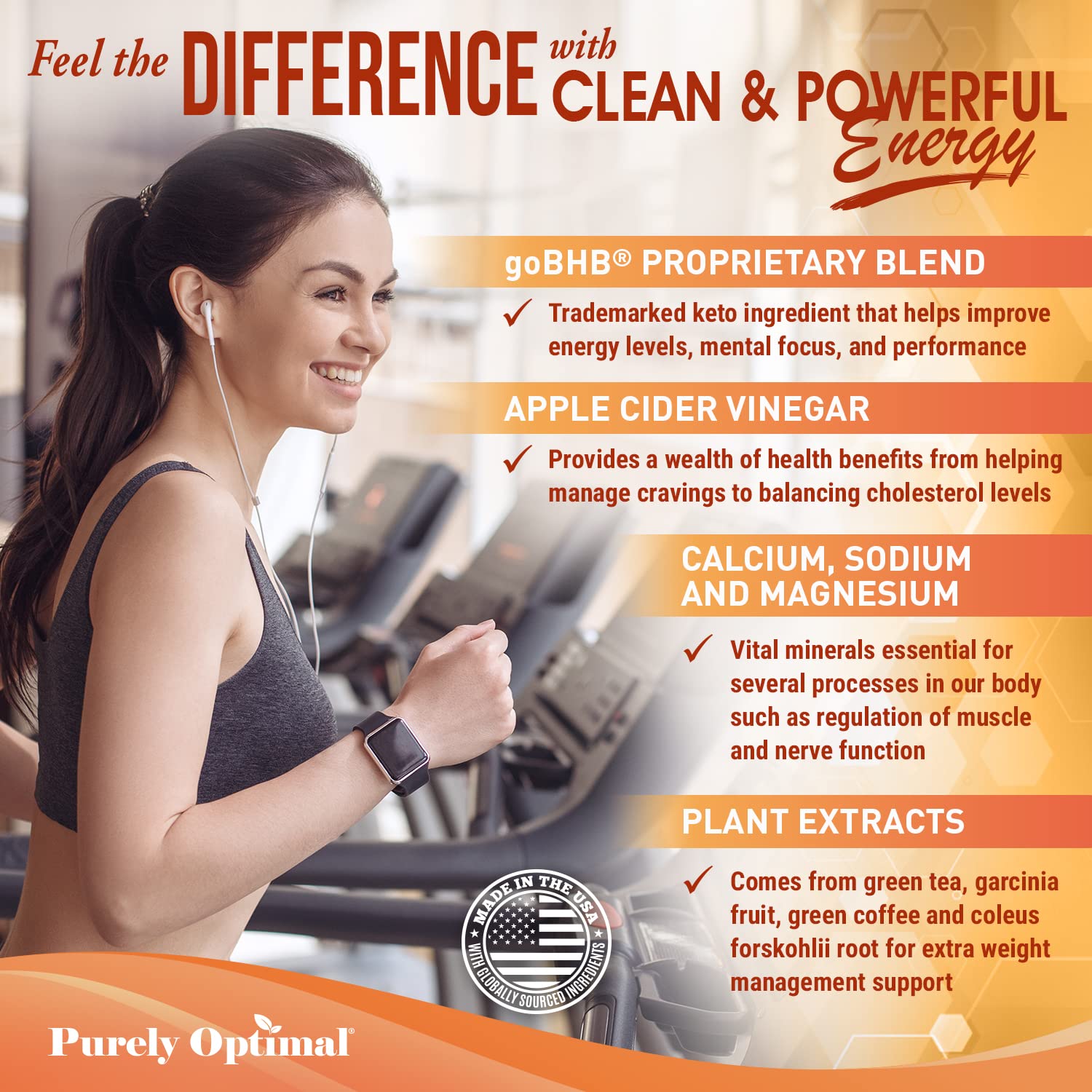 Purely Optimal Premium Keto+Apple Cider Vinegar Pills - Promote Ketosis, Boost Energy Purely Optimal