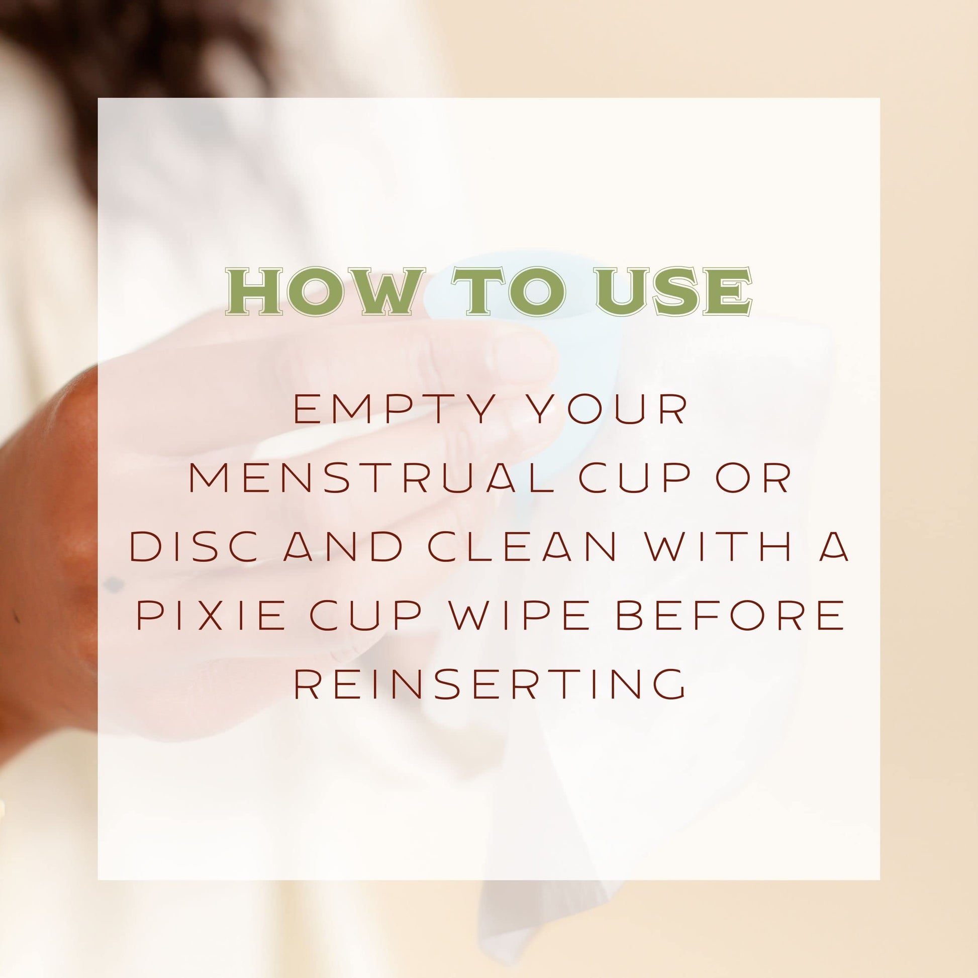 Menstrual Cup Wipes - On The Go Public Bathroom Feminine Wipes - Safe On Period Cups & Menstrual discs Pixie Cup