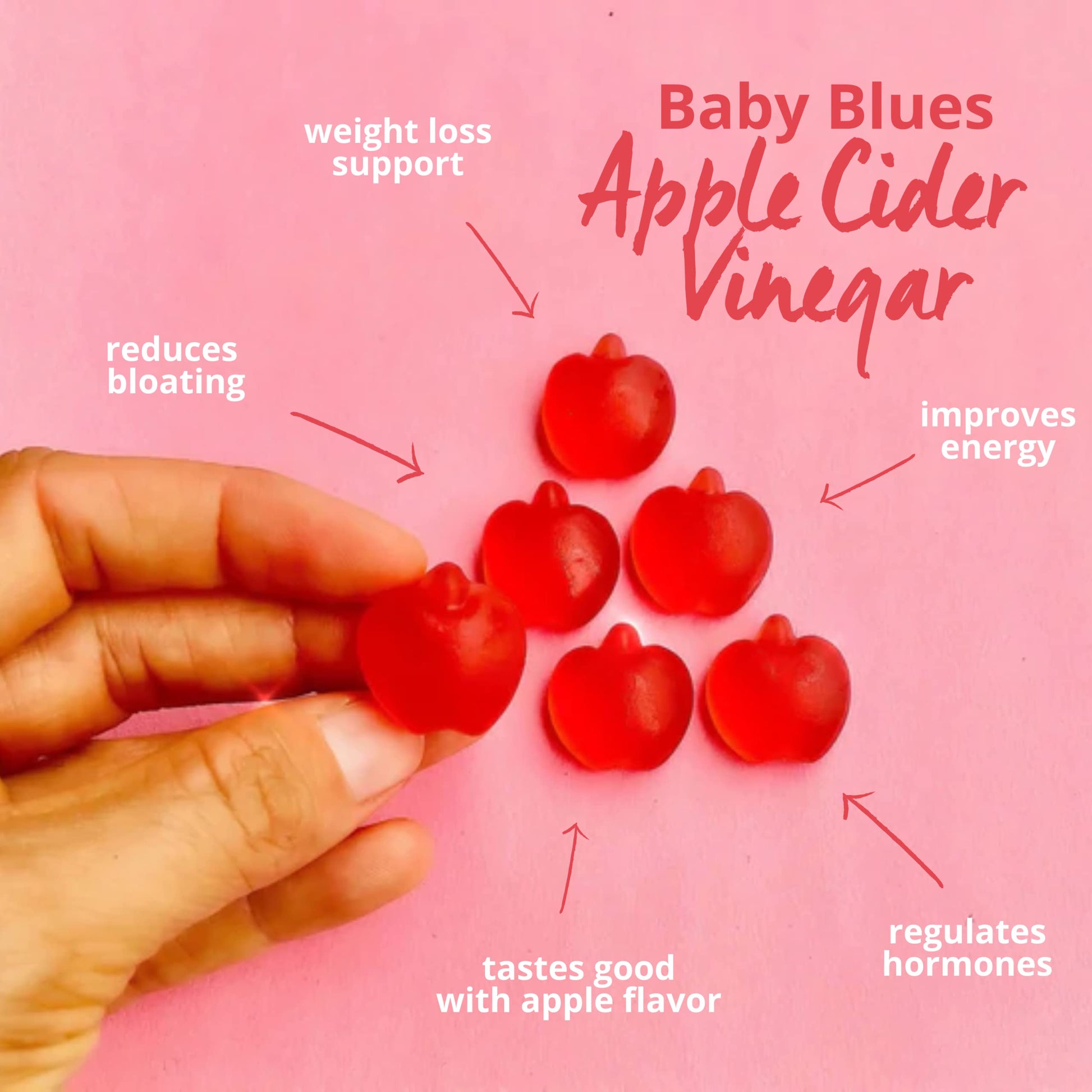 Baby Blues Apple Cider Vinegar Gummies - Vegan, Non-GMO & Gluten-Free, Postpartum Dietary Supplement Baby Blues
