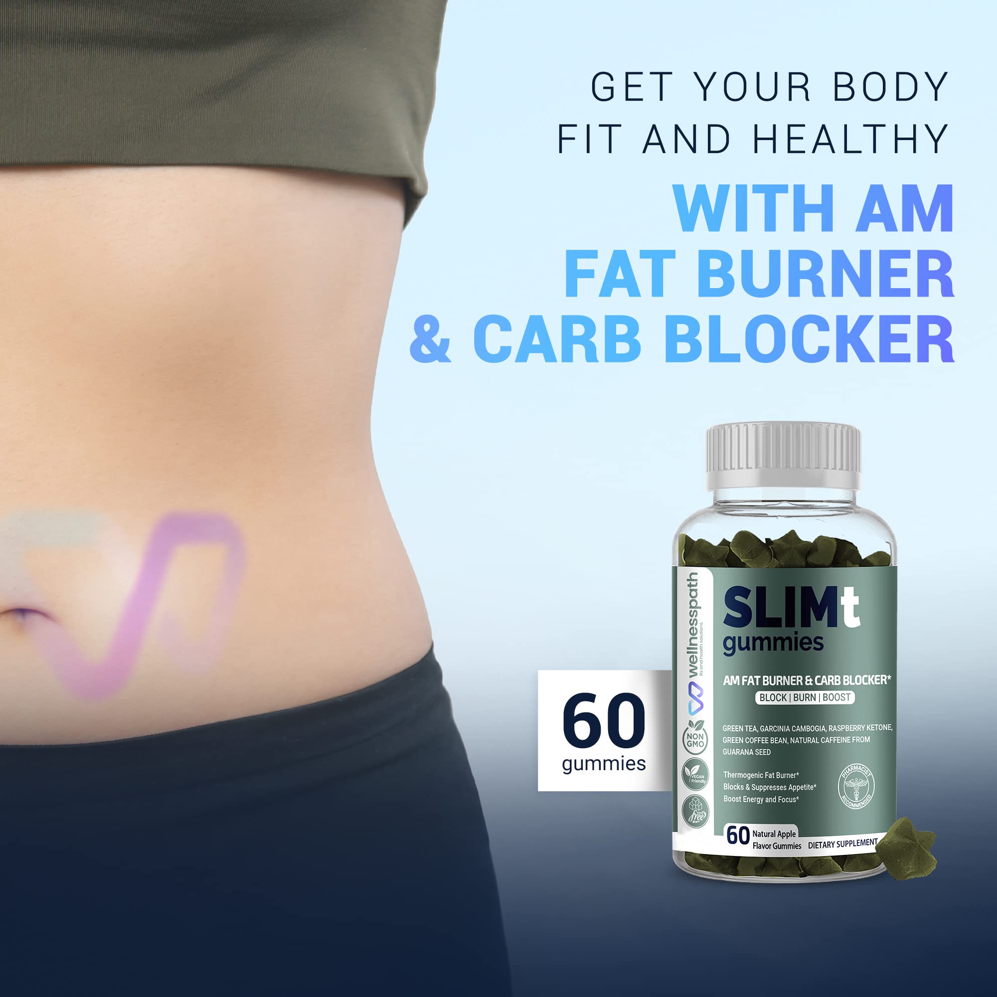 SLIMt Weight Loss & Appetite Control Gummies, Thermogenic Metabolism Booster WELLNESSPATH RX & HEALTH SOLUTIONS