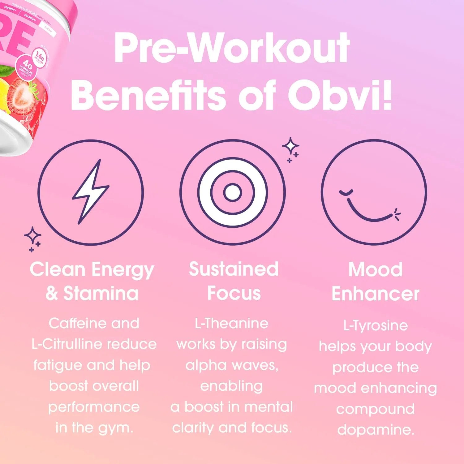 Obvi Pre Workout for Women, Preworkout, Designed for Energy, Stamina and Focus Obvi