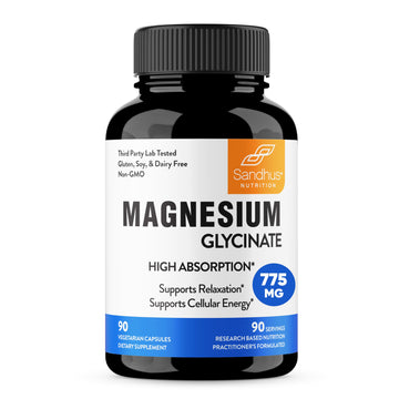 Sandhu's Superior Absorption Magnesium Glycinate 775mg|140mg Elemental Magnesium 
