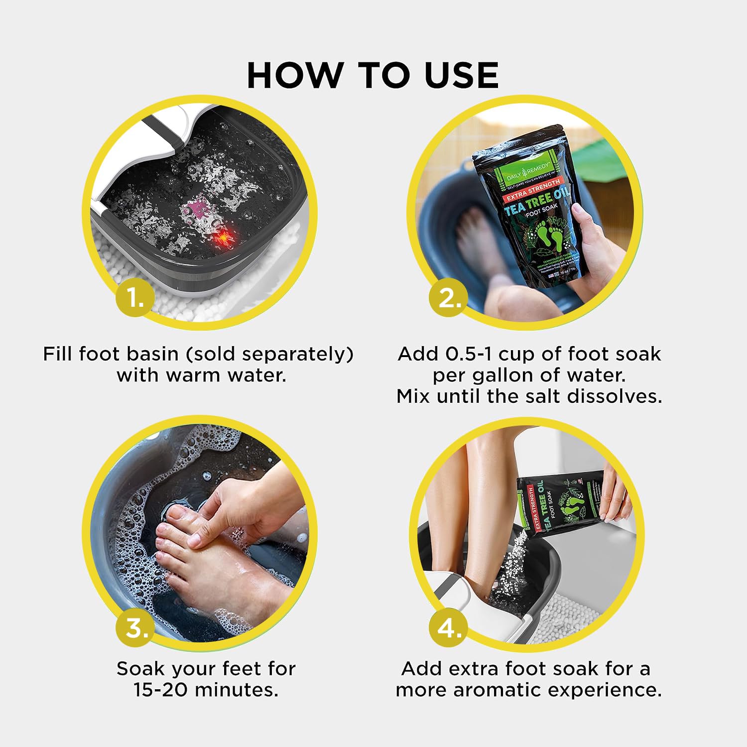 Citrus Detox Foot Soak with Epsom Salt - for Foot Callus, Immune Boost, Damaged Toenail DAILY REMEDY