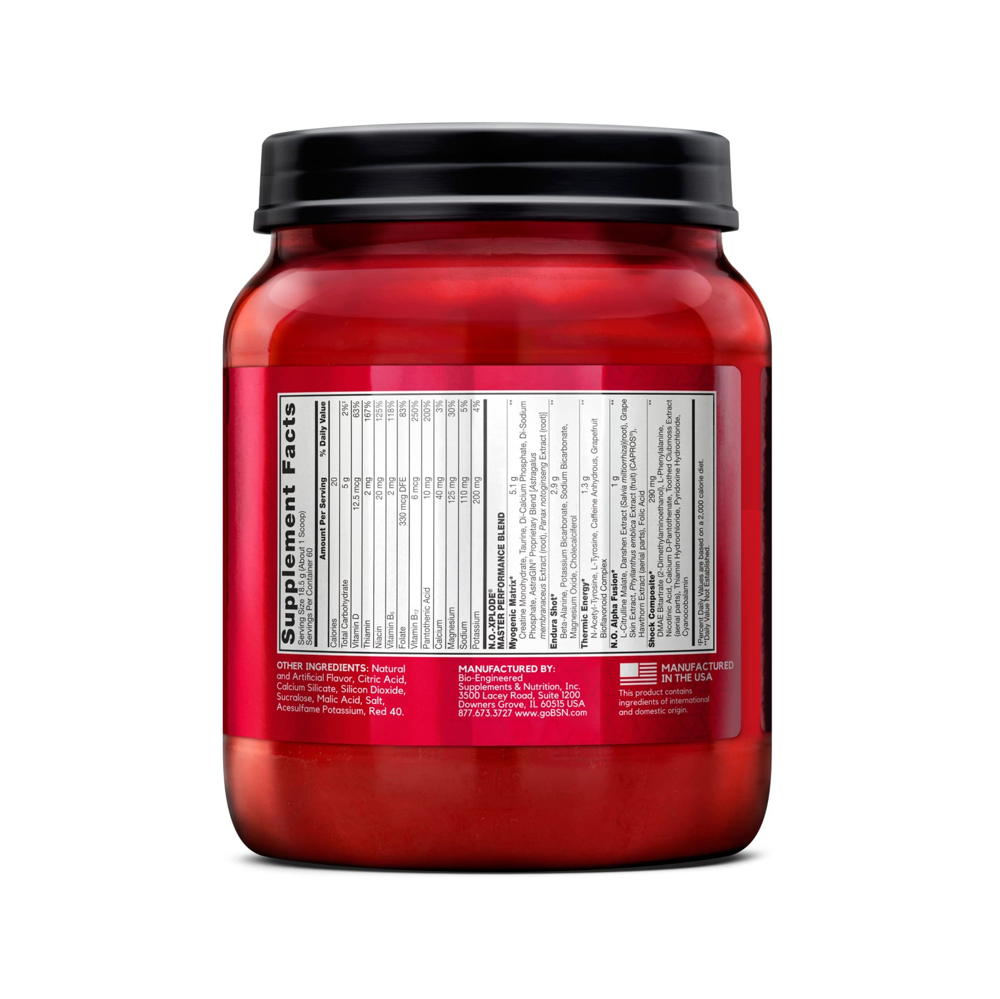 BSN N.O.-XPLODE Pre Workout Supplement with Creatine, Beta-Alanine, and Energy BSN
