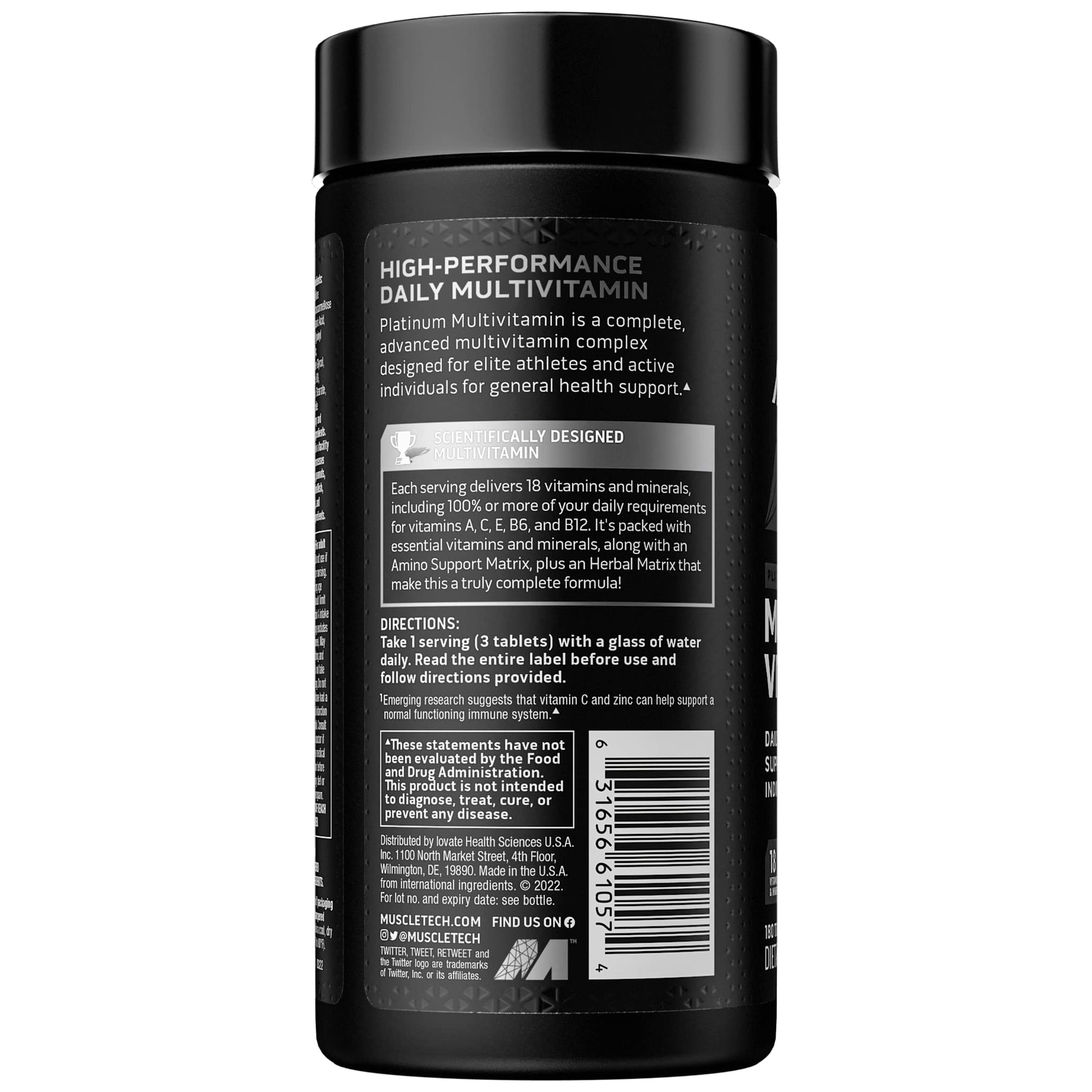 Muscletech Multivitamin for Men & Women Platinum Multivitamin | Vitamin C for Immune MuscleTech